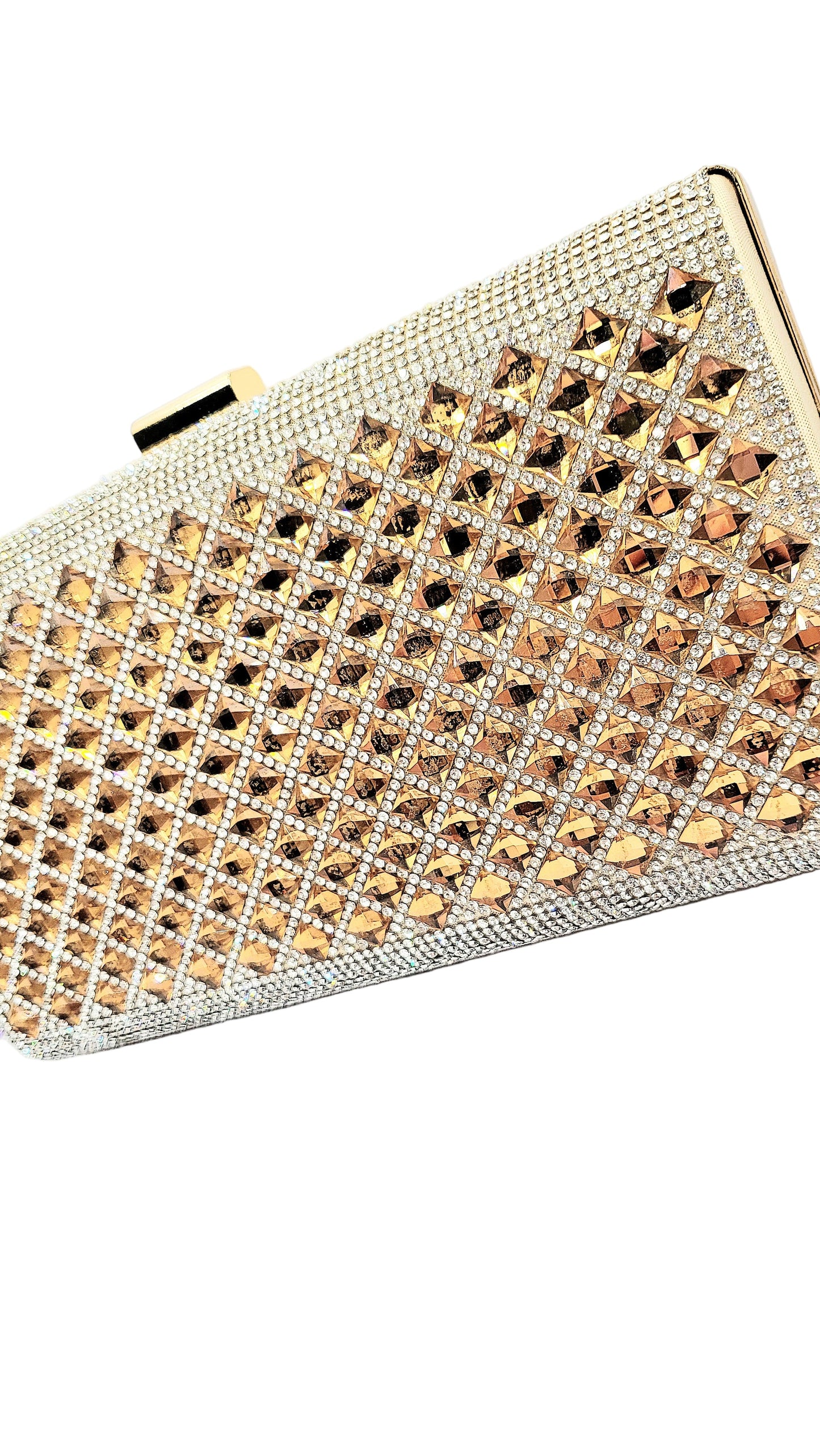 Mirrored Box Crystal Clutch Bag
