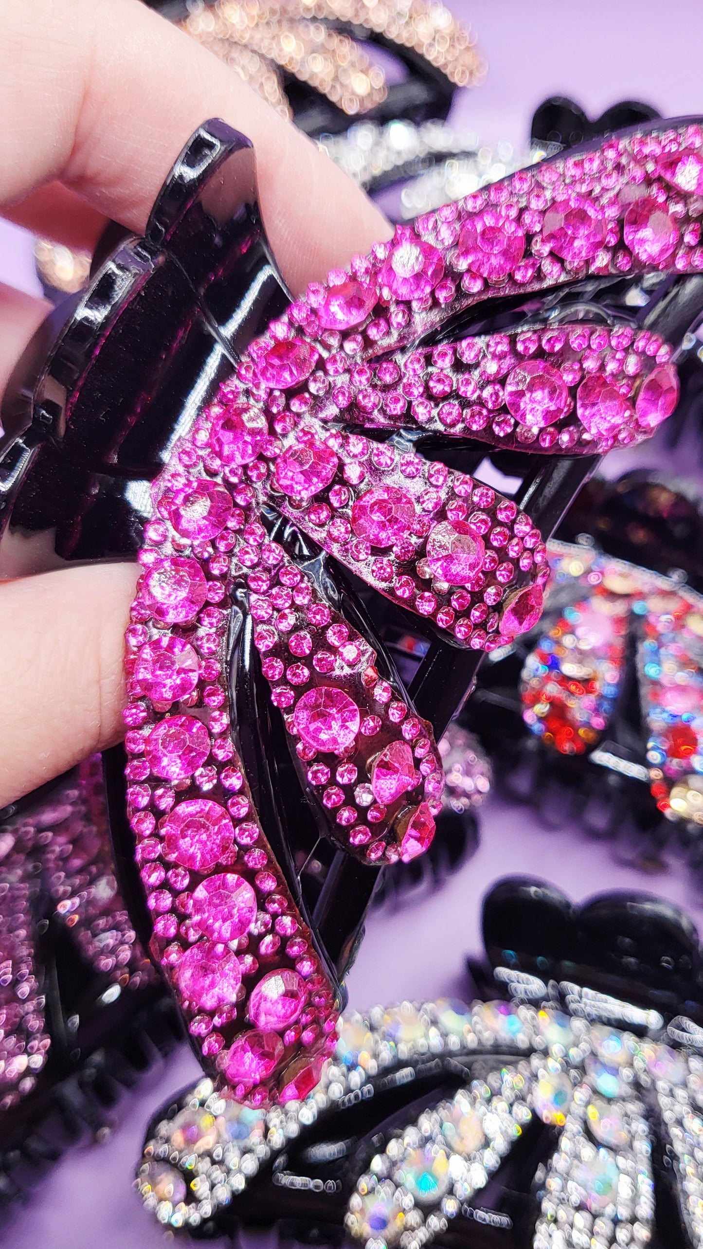 Queen Crystal Hair Clamps Pack of 12