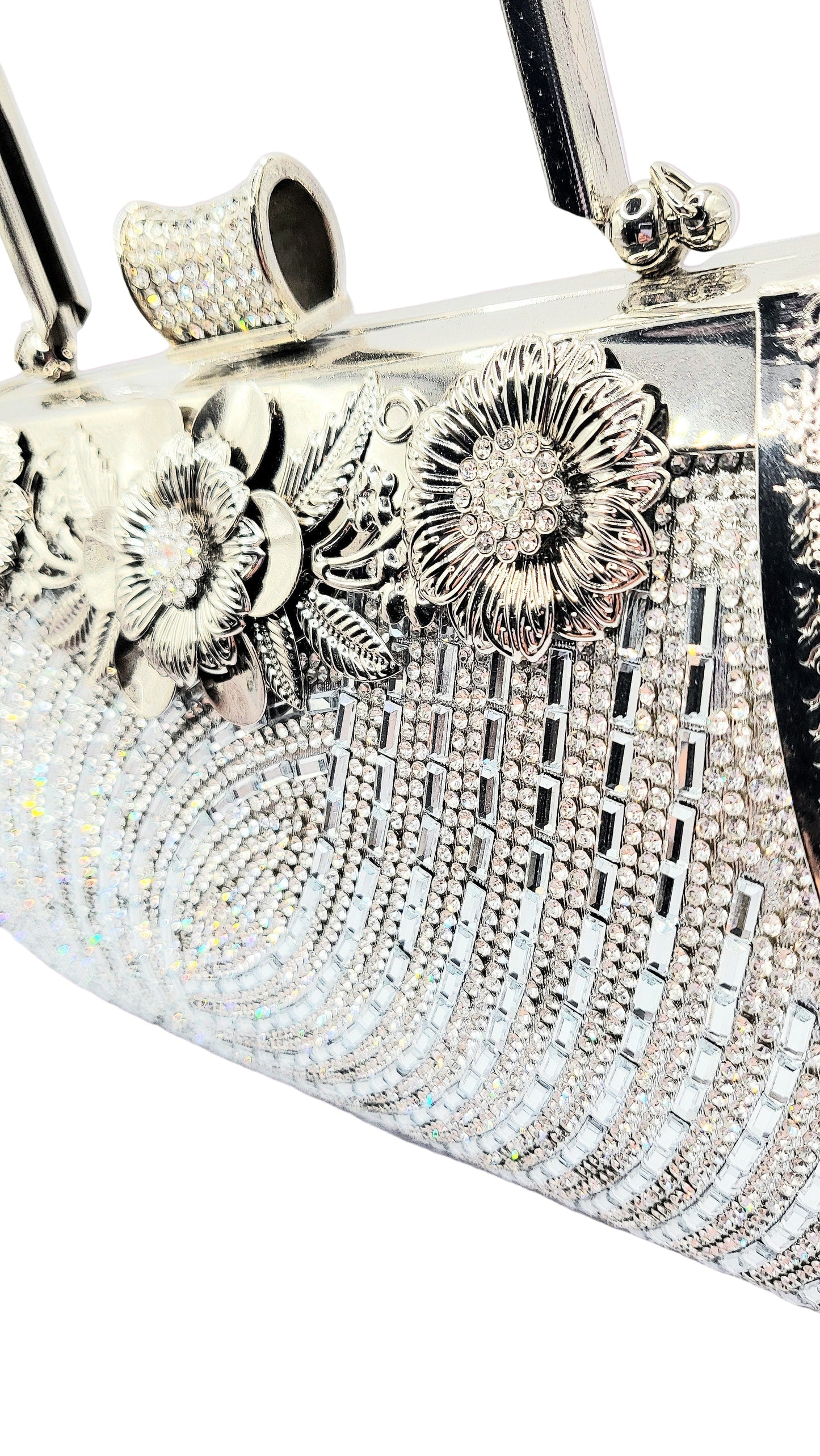 Curved Crystal Clutch Bag