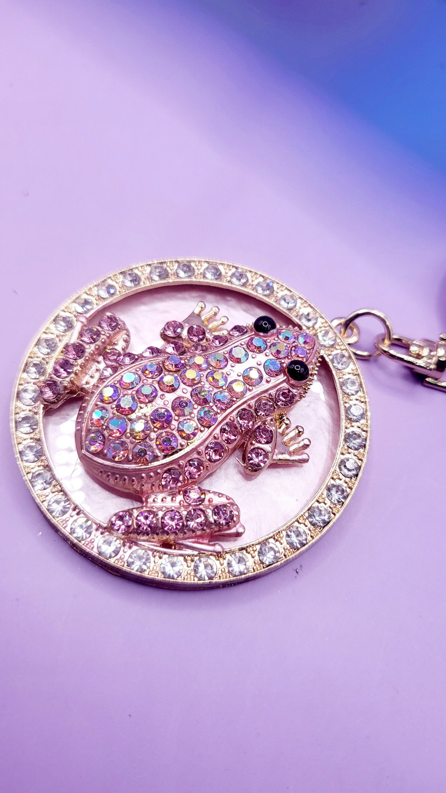 Crystal Frog Key Ring