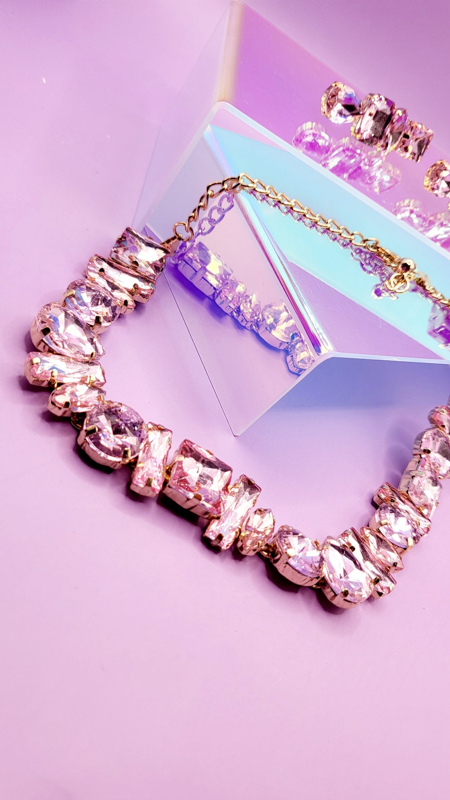 Aminra Crystal Duo Necklace & Earrings