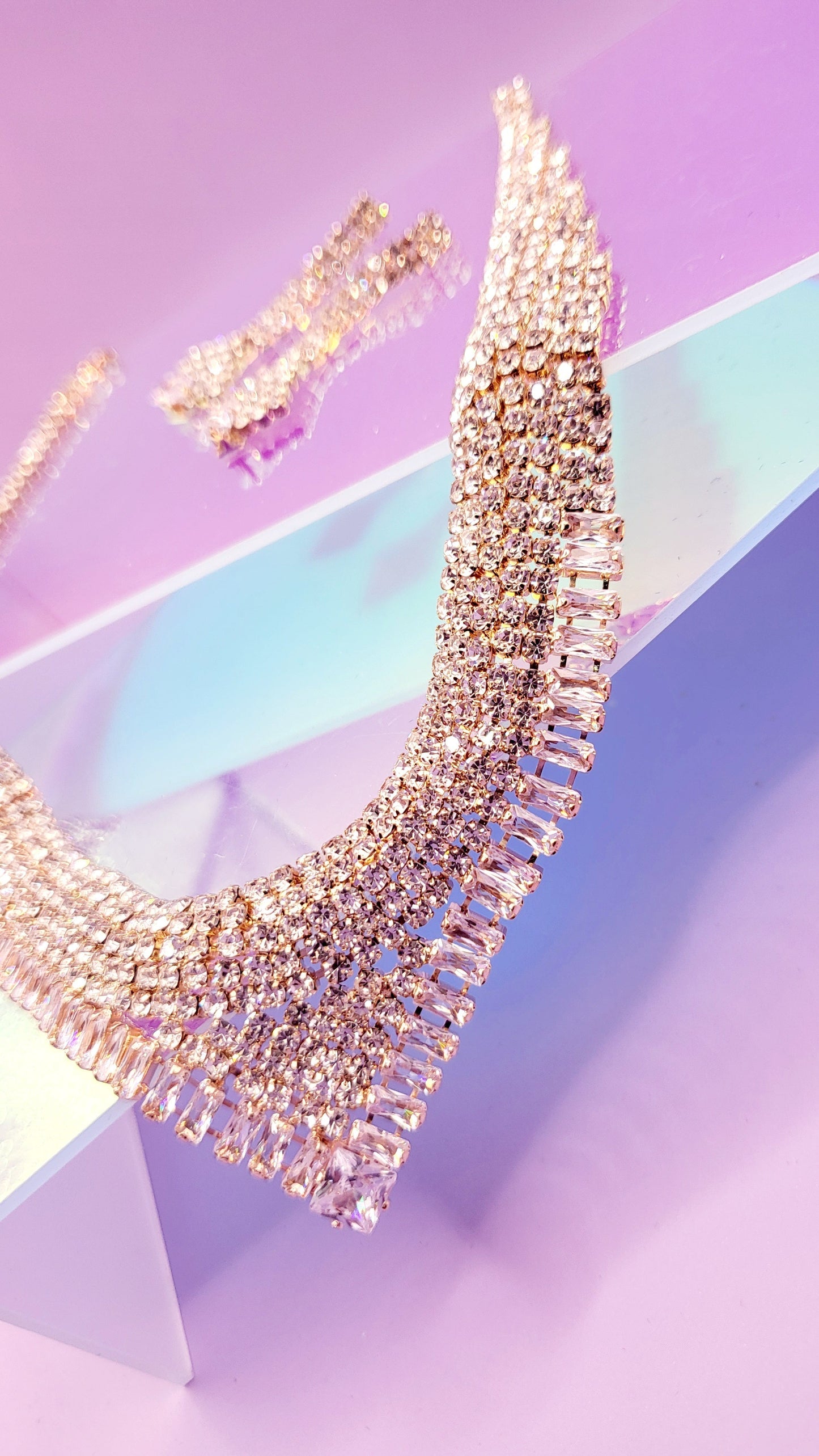 Queen Luxe Crystal Duo Necklace & Earrings