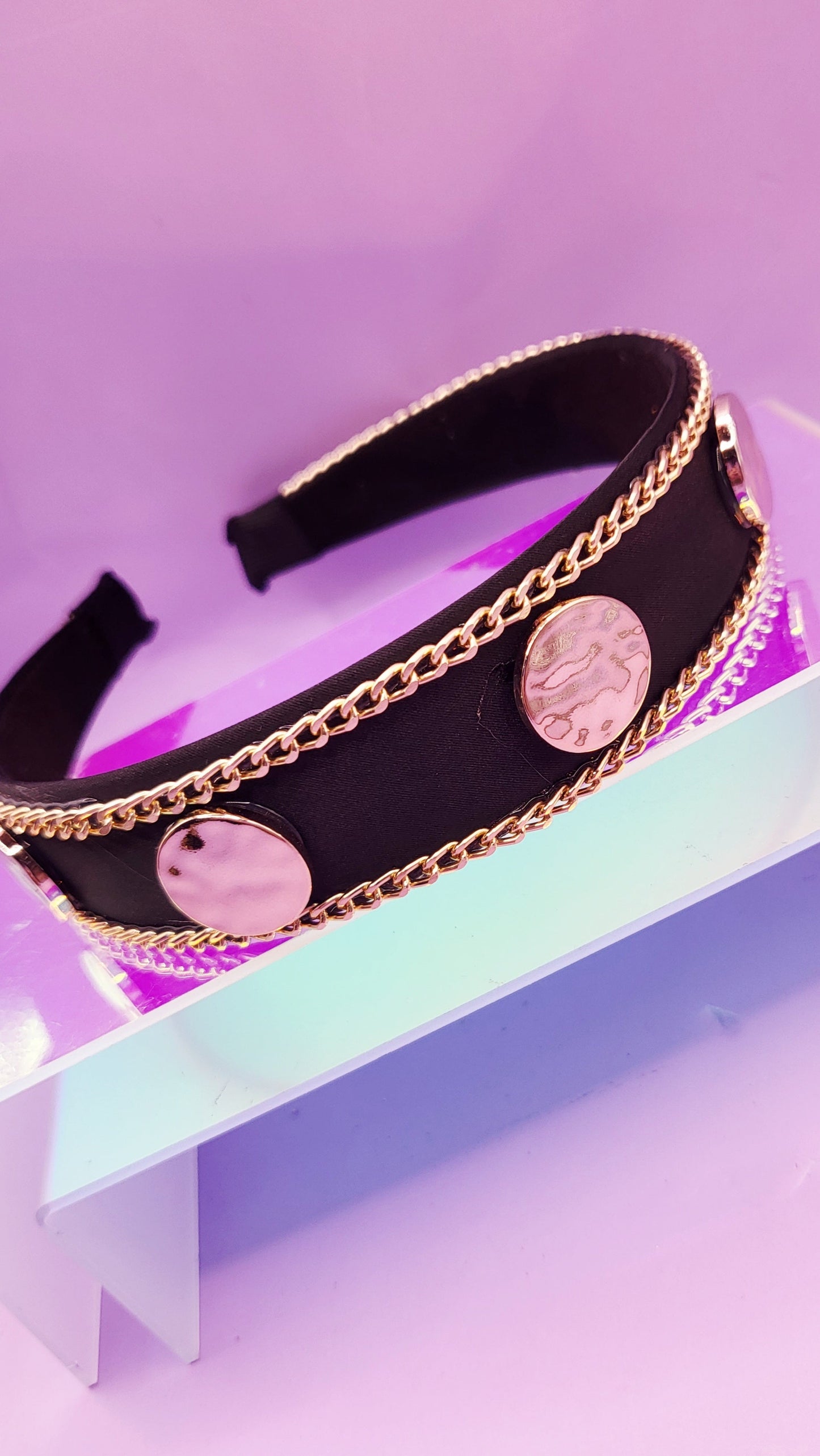 Black & Gold Luxe Hair band