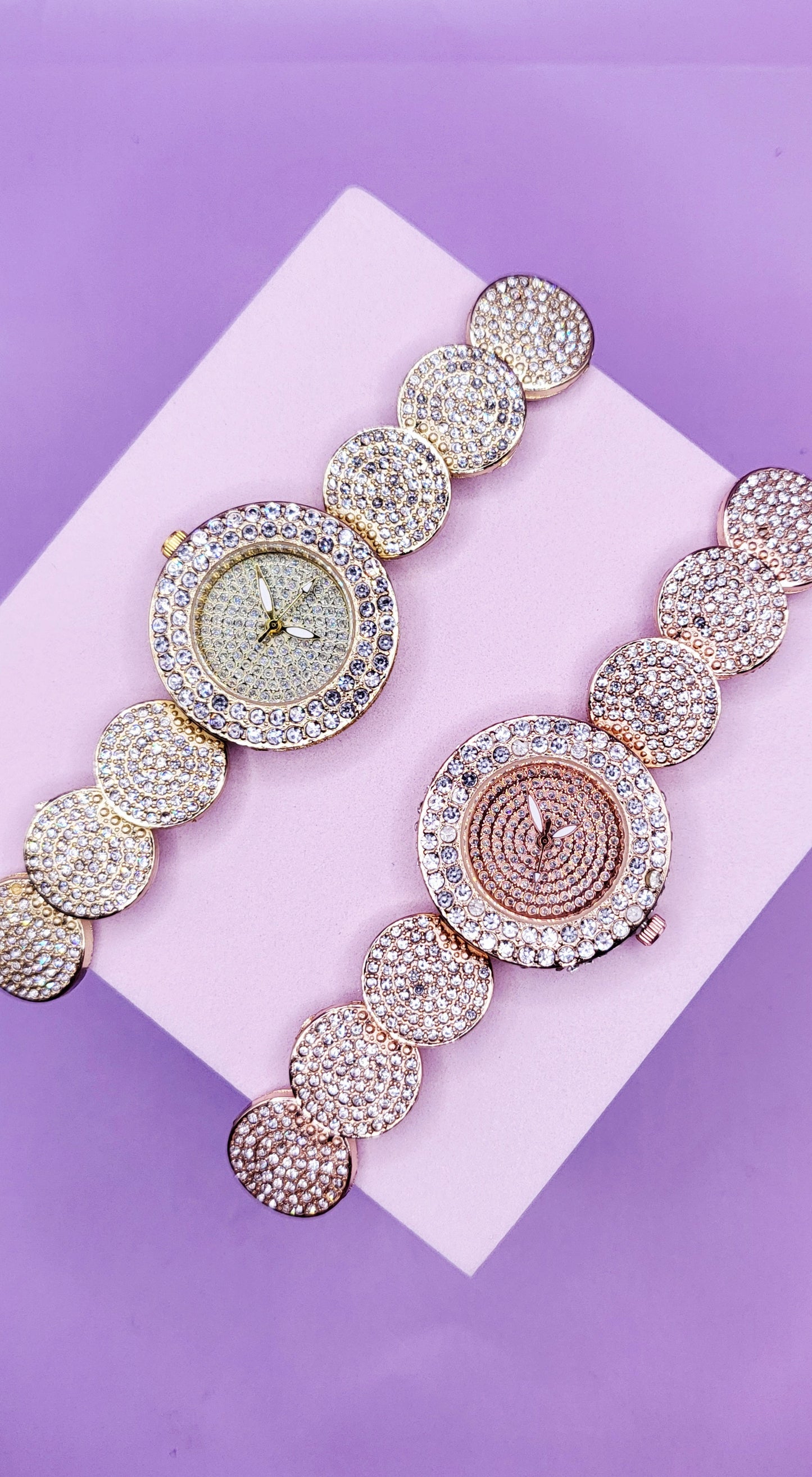 Crystal Luxe Round Link Watch