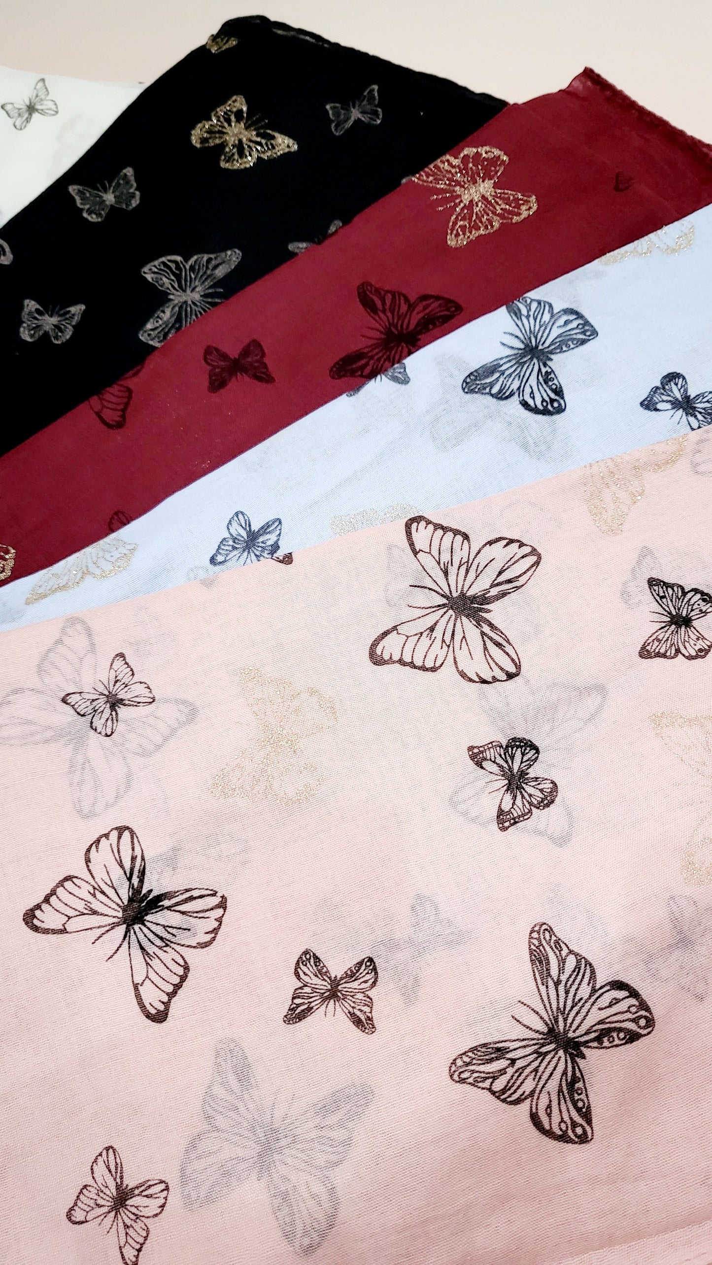 Glitter Butterfly Shimmer Scarf Pack of 12
