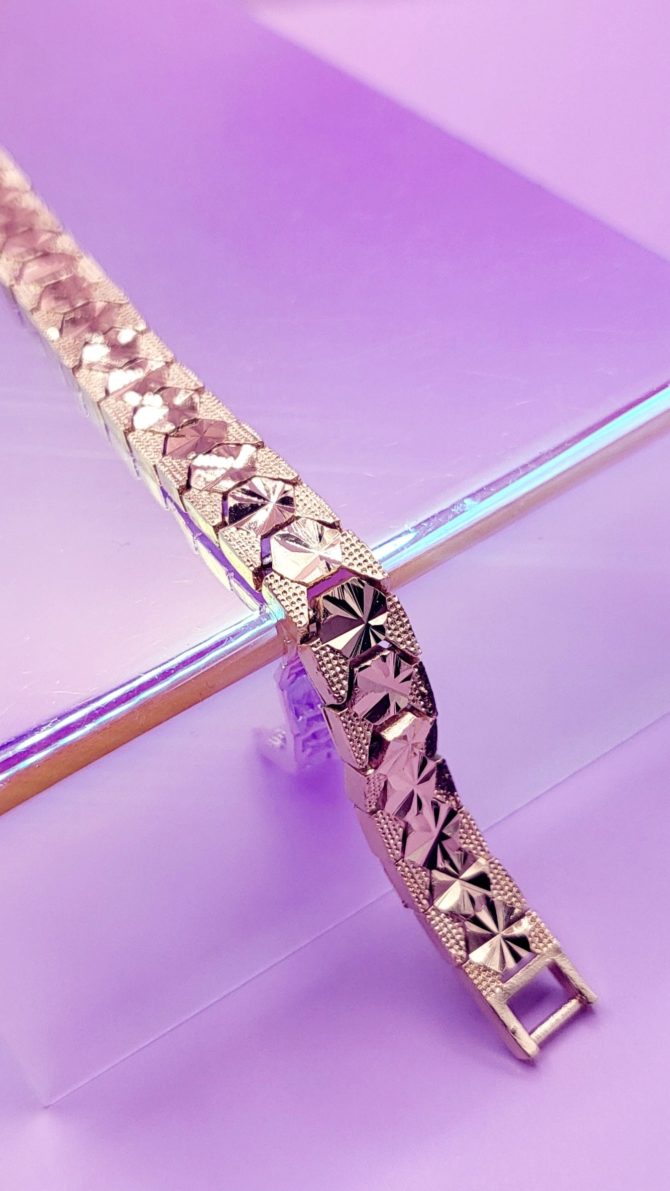 Prism Shiny Gold Link Bracelet