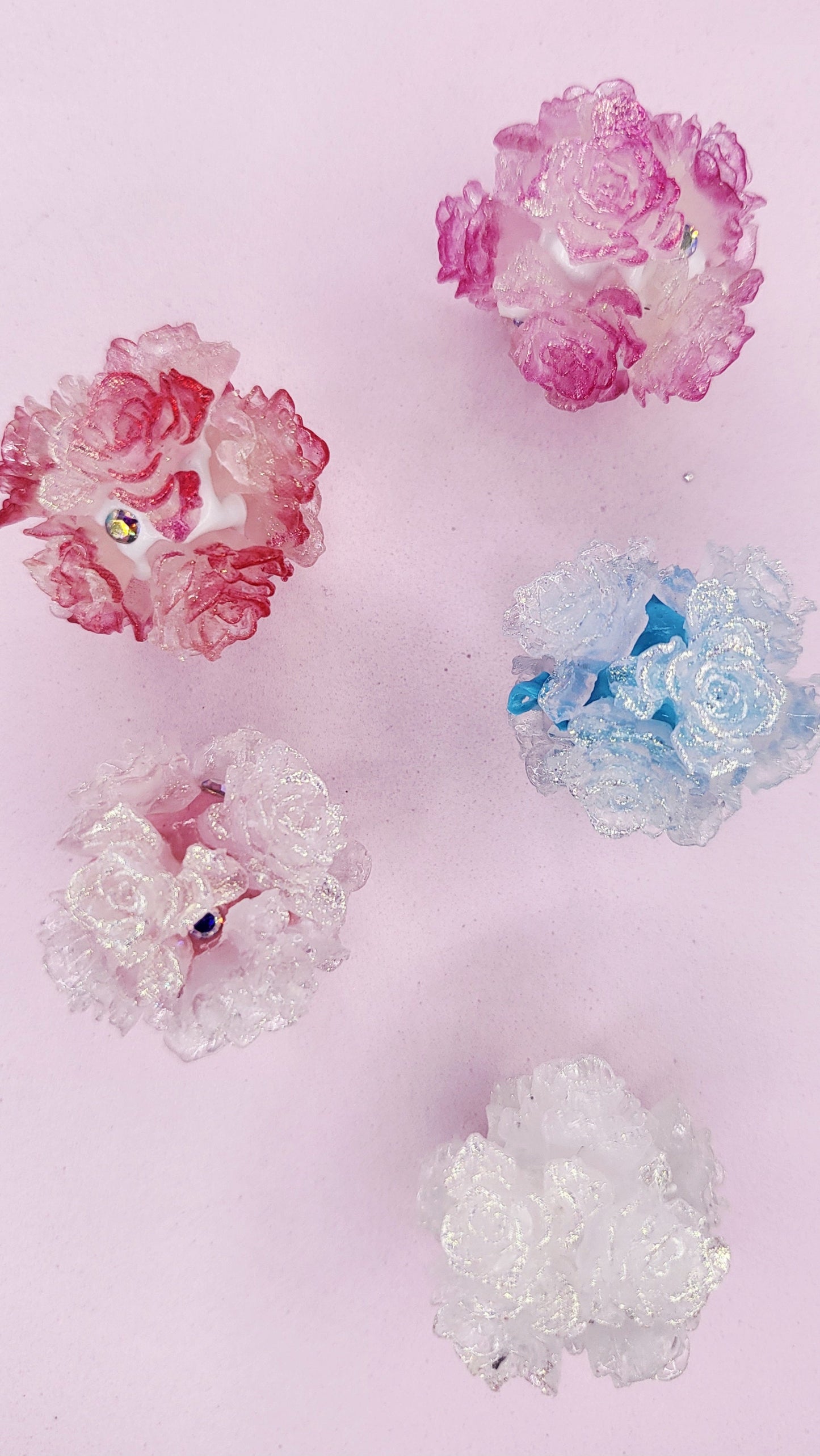 Crystal Flower Cluster Stacking Charm