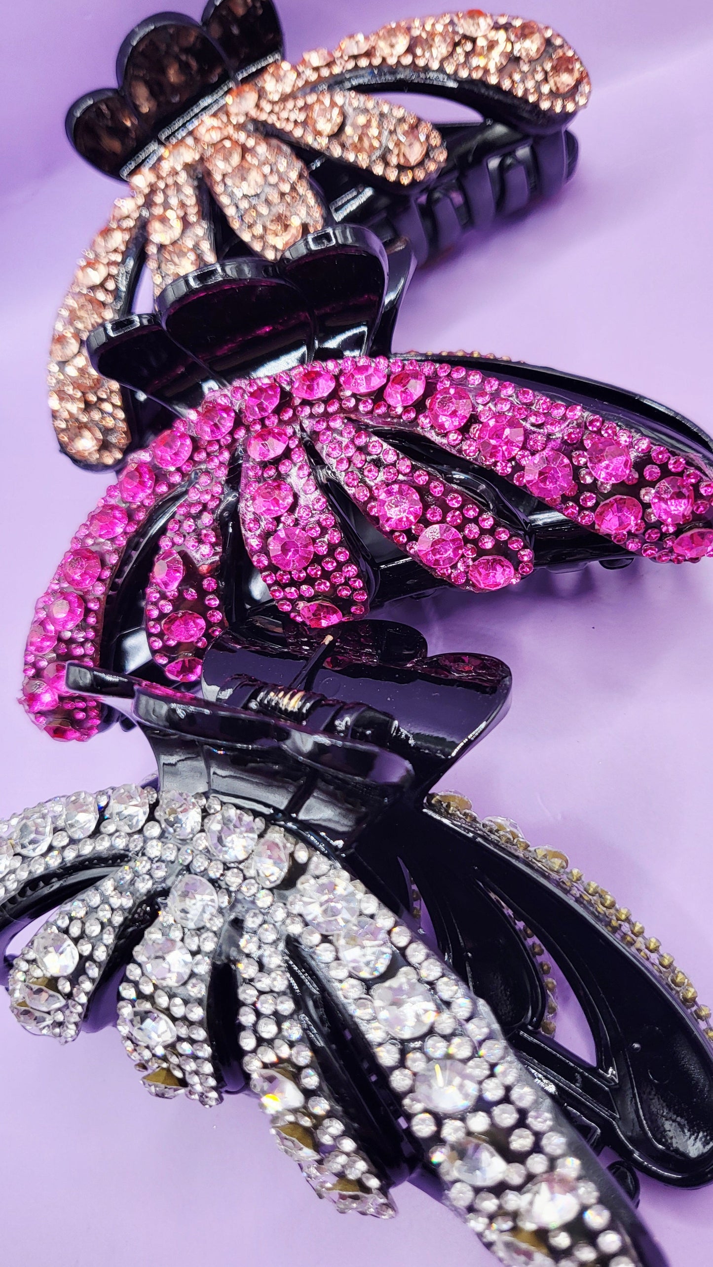 Queen Crystal Hair Clamps Pack of 12