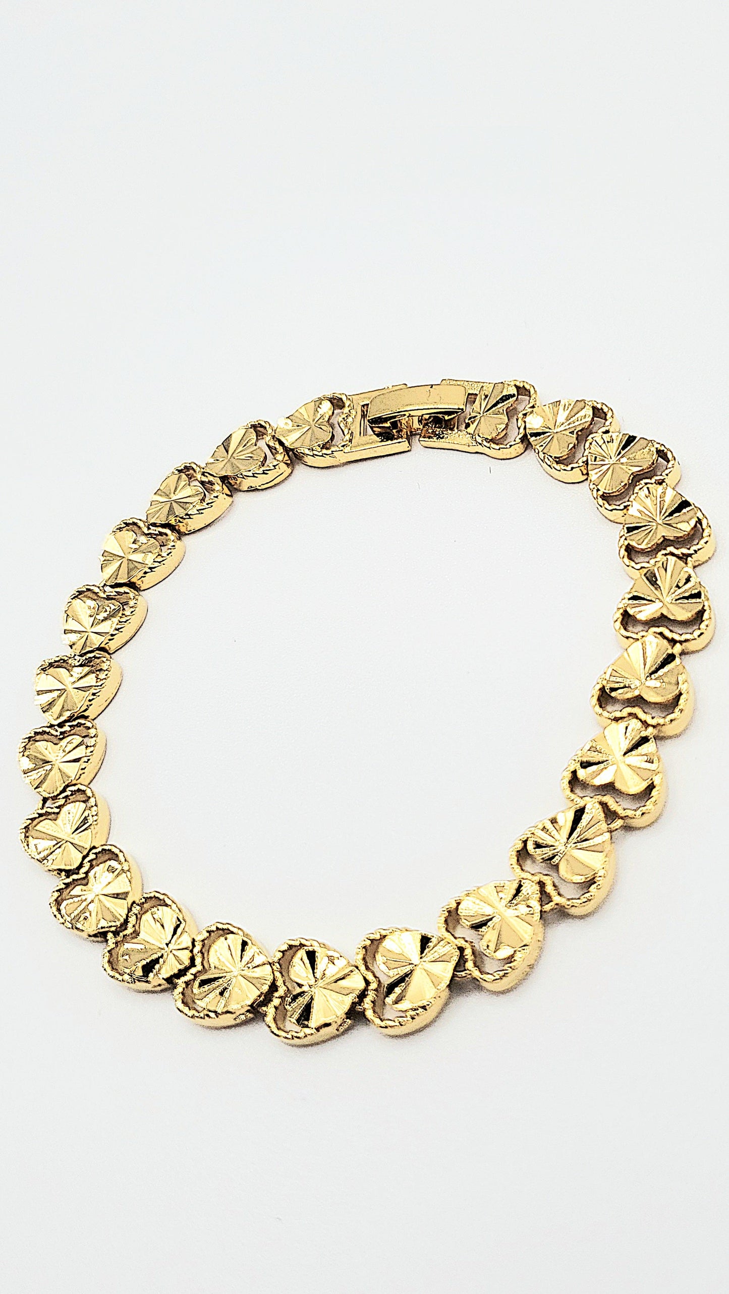 Elements Heart Link Shiny Gold Link Bracelet