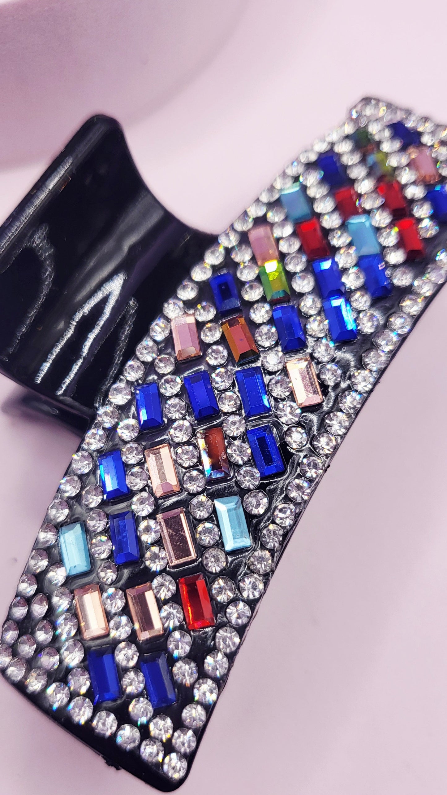 Mirrored Oblong Mini Hair Clamps Pack of 12