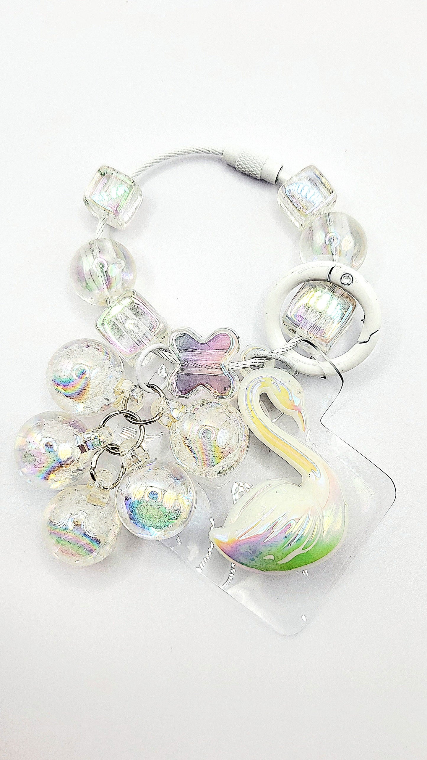 Swan Bubble Keyring, Phone Charm & Bag Accessory