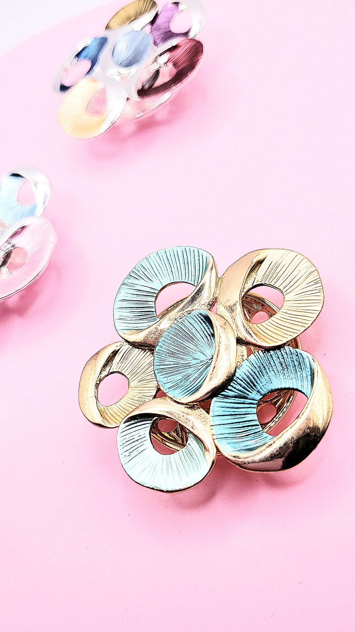 Abstract Magnetic Circles Brooch