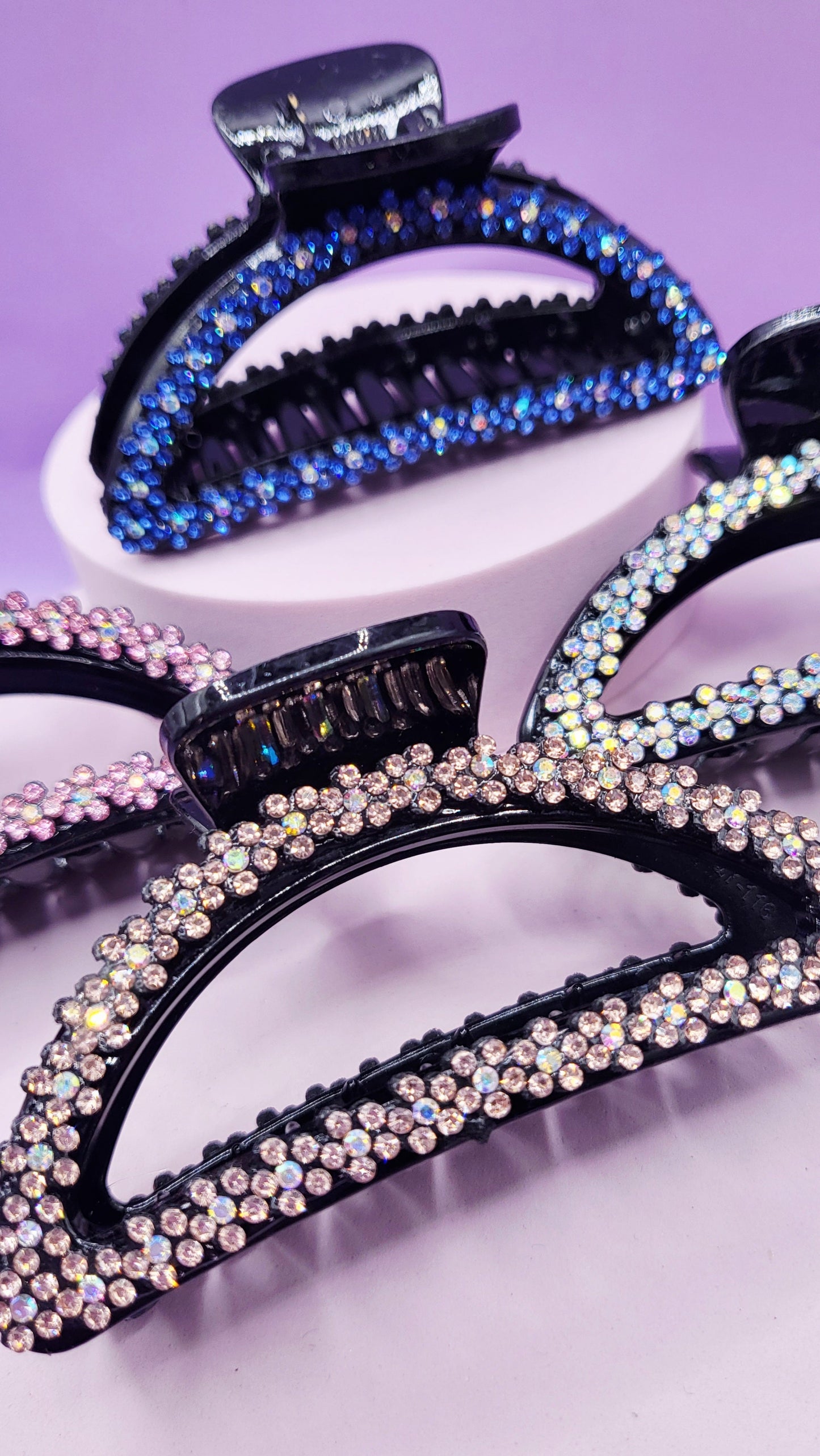 Flower Crystal Hair Clamps Pack of 12