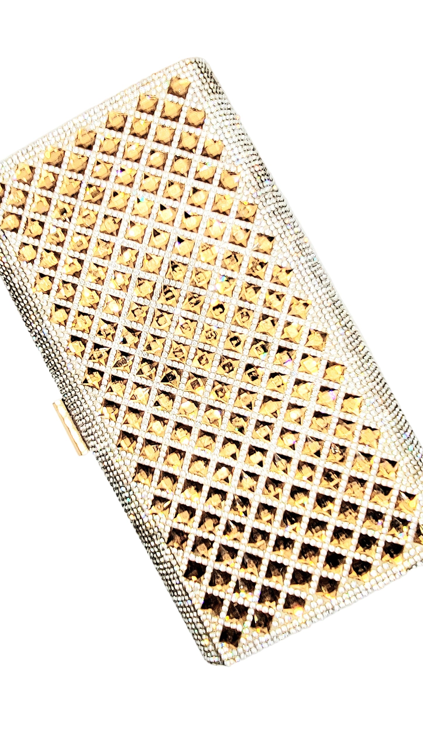 Mirrored Box Crystal Clutch Bag