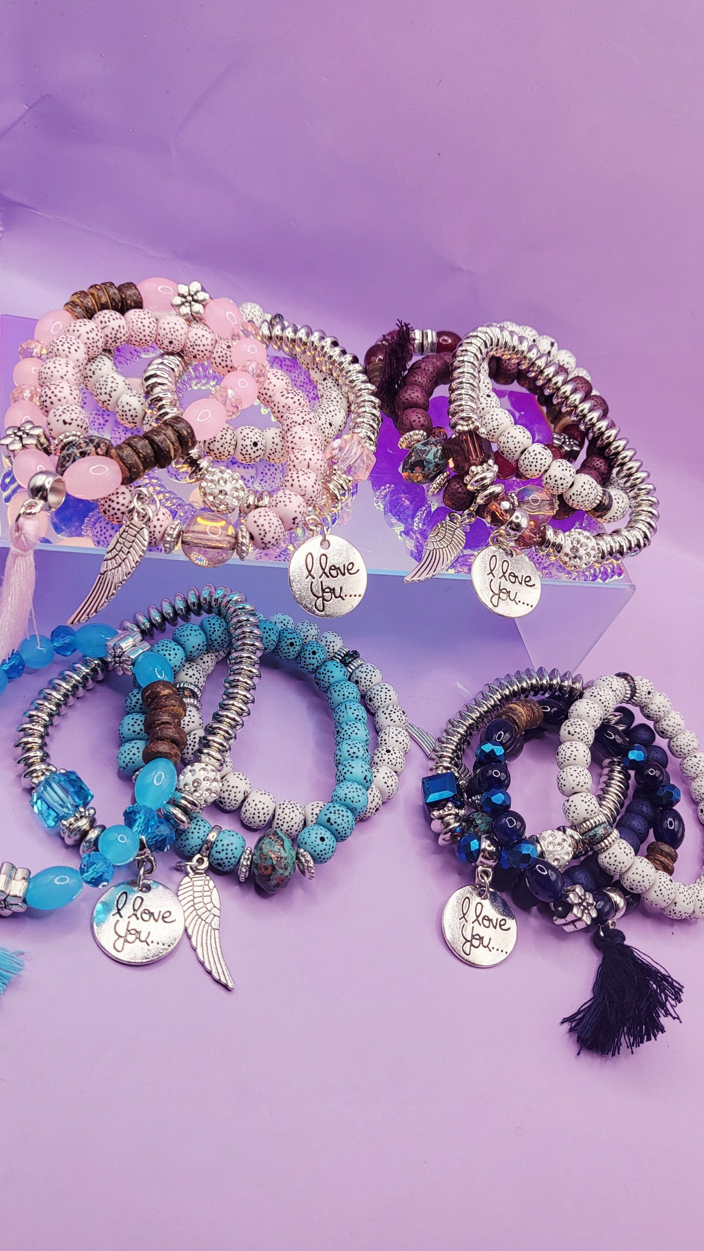 Boho Ceramic Beaded Bracelet Set