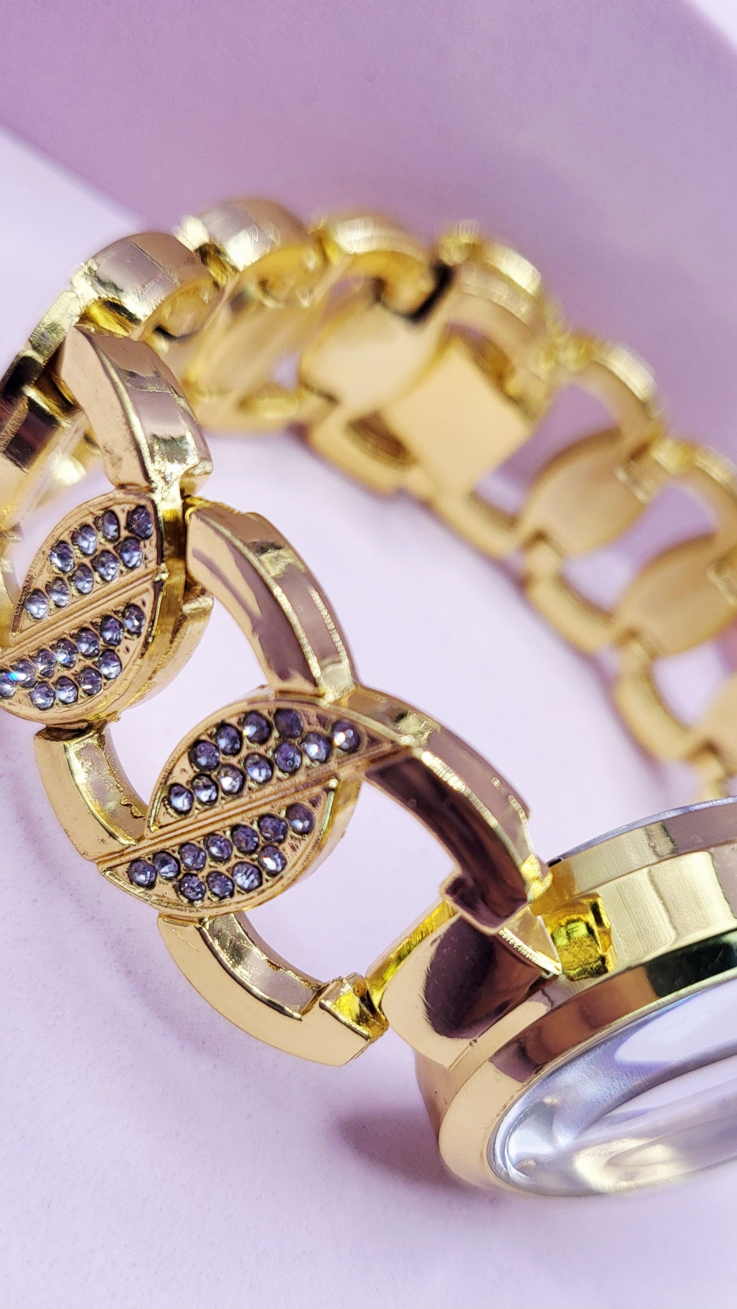 Iced Out Luxe Round Link Watch