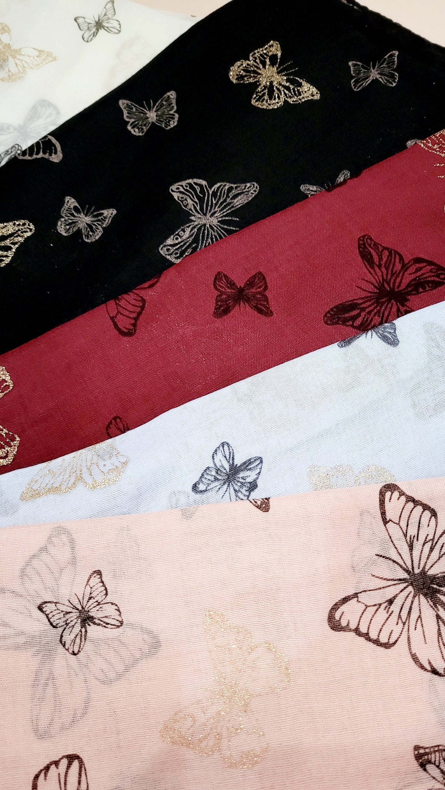 Glitter Butterfly Shimmer Scarf Pack of 12