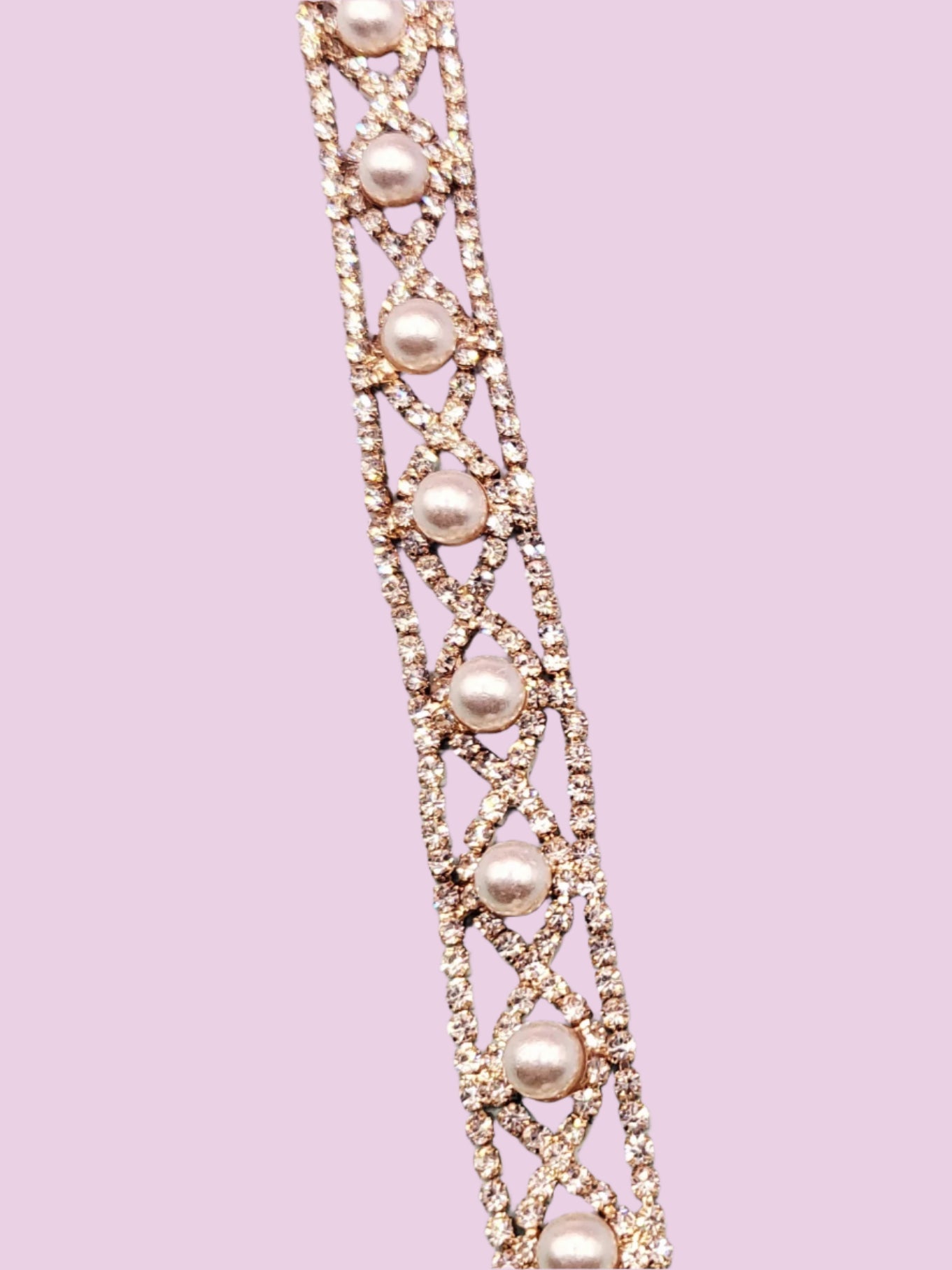 Gold Pearl Crystal Bracelet