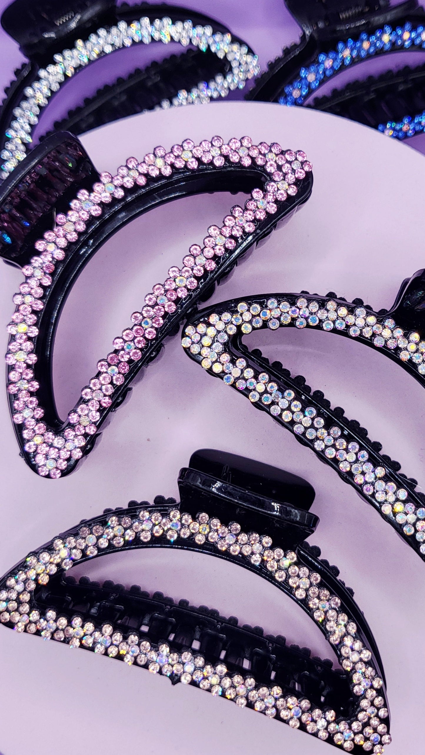 Flower Crystal Hair Clamps Pack of 12