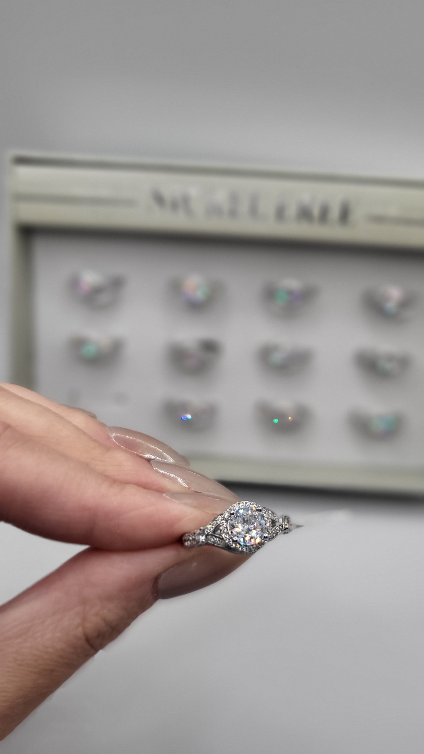 Define Crystal Ring Silver Box set of 12