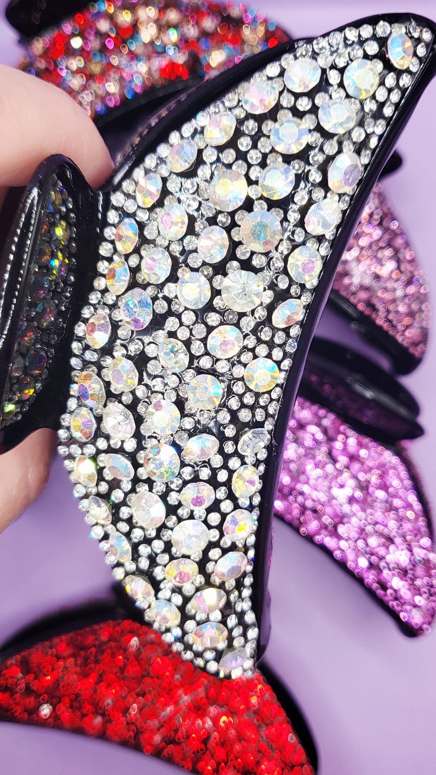 Round Crystal Hair Clamps Pack of 12