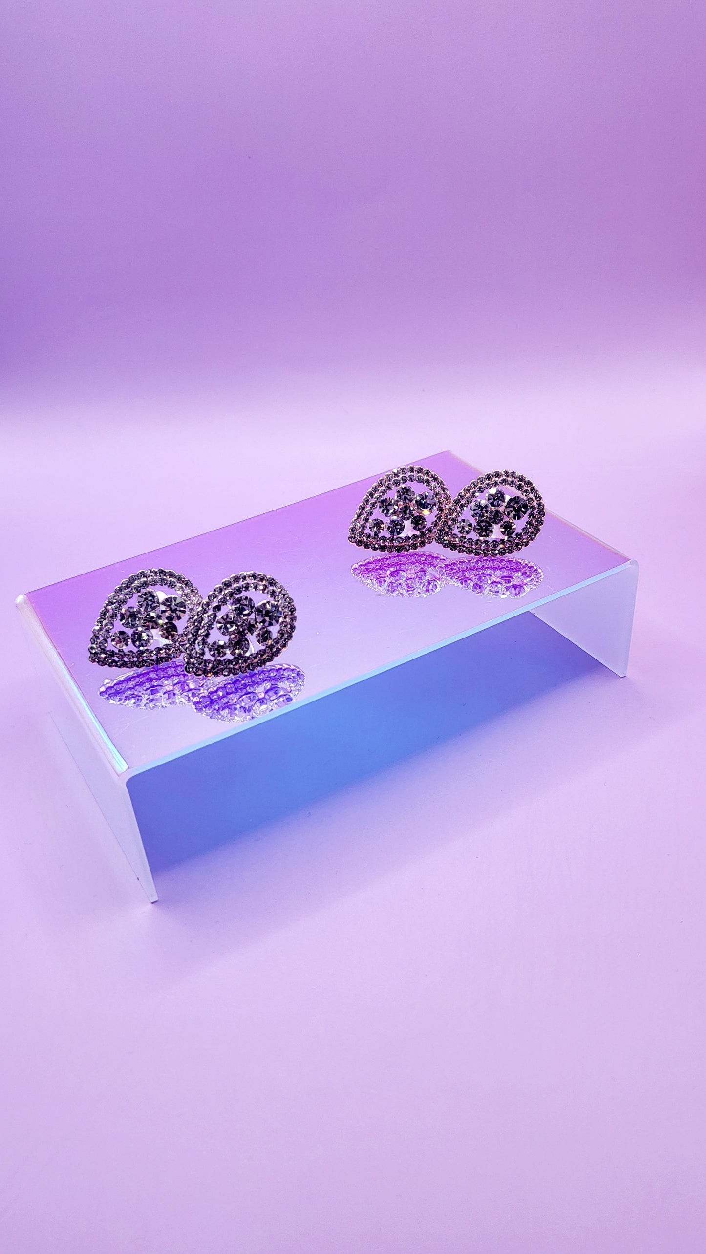 Oval Crystal Non Pierced Clip On Earrings