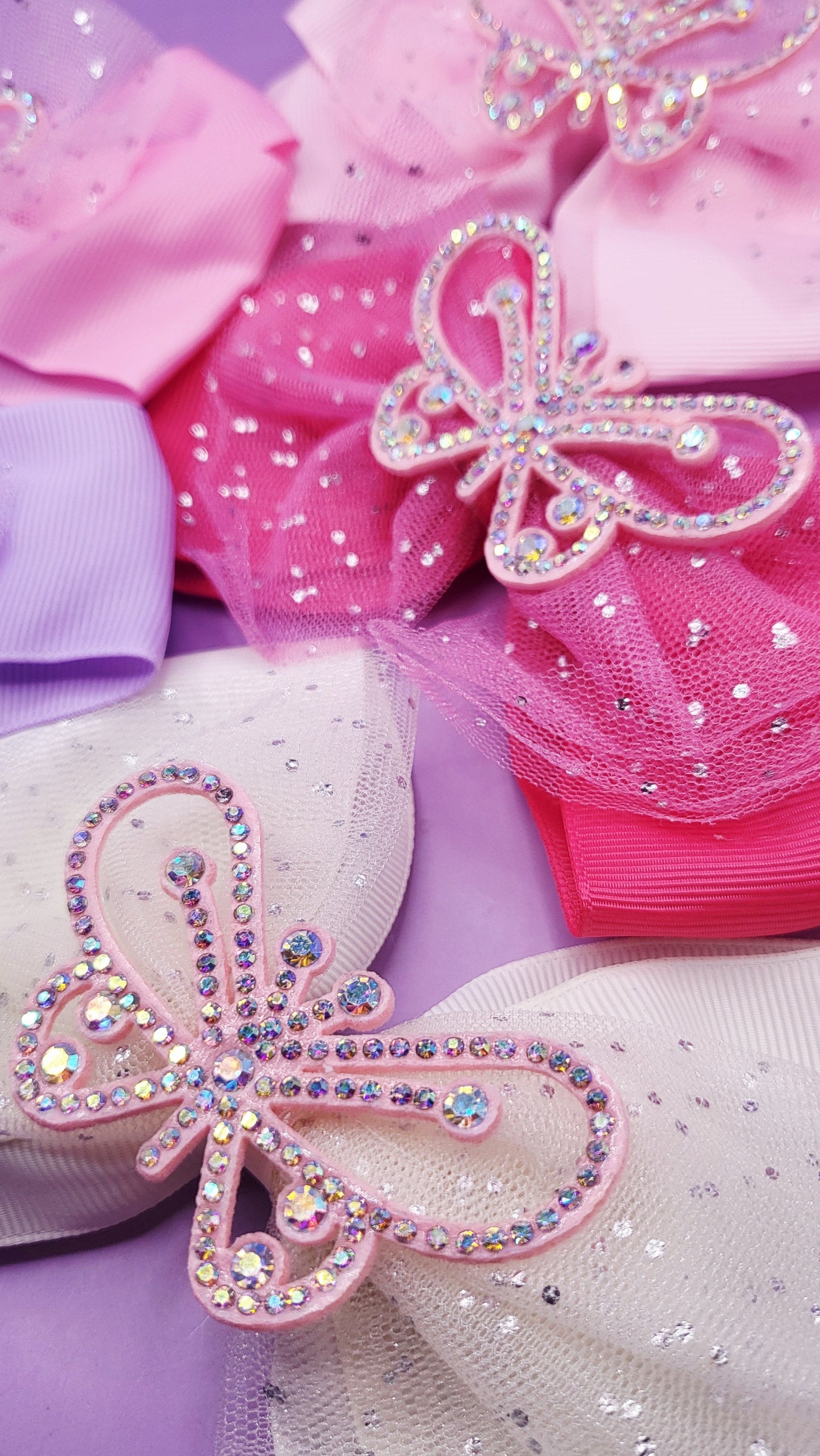 Crystal Butterfly Hair Bow Clip Slide Pack of 12