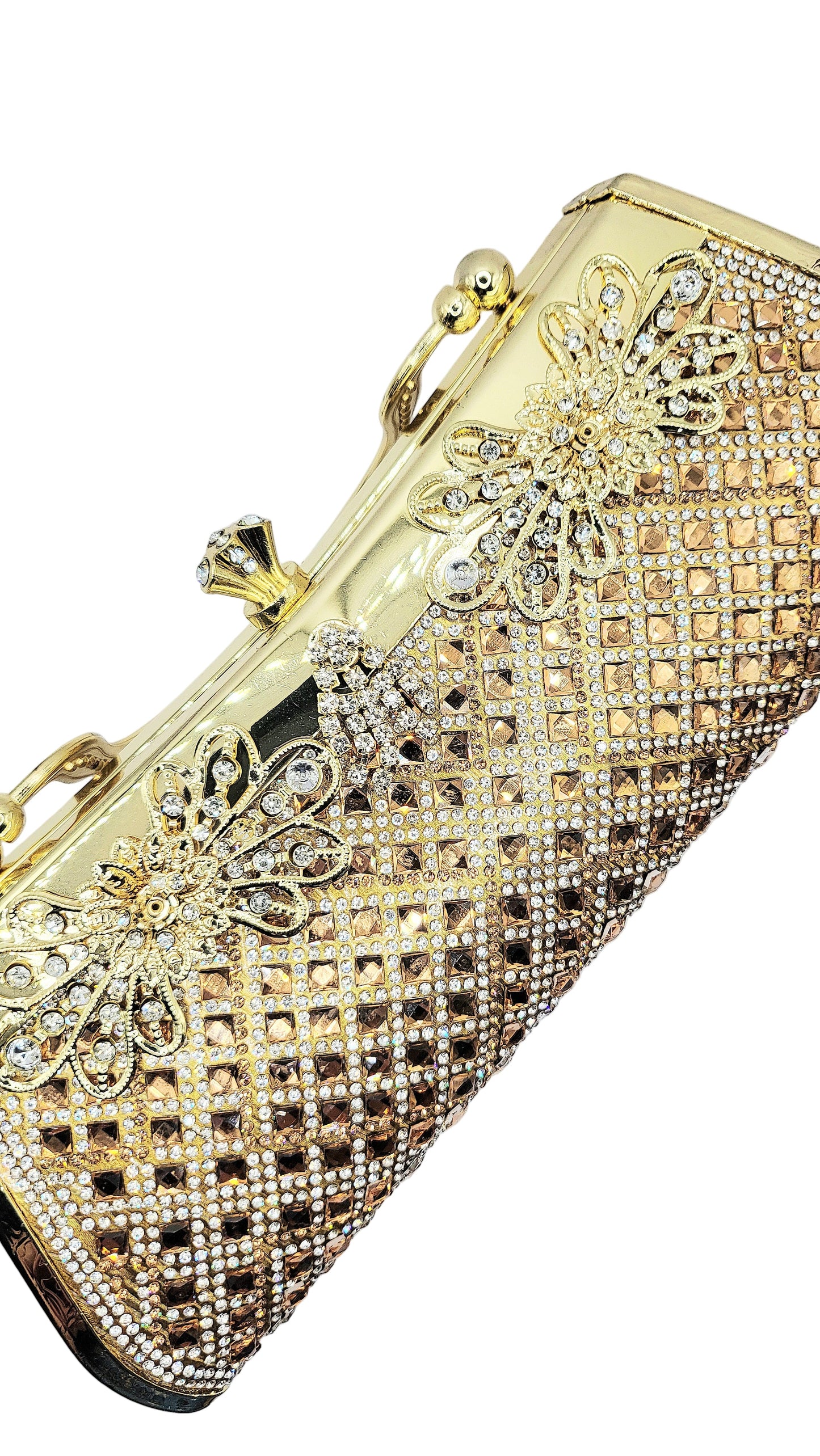 Mirrored Oblong Crystal Clutch bag