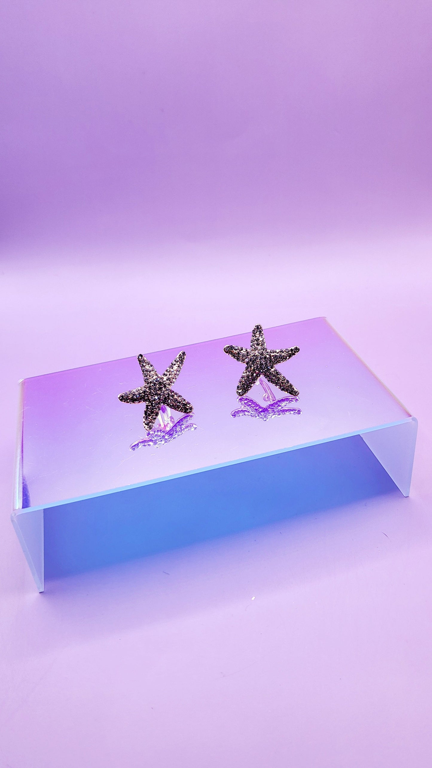 Starfish Crystal Non Pierced Clip On Earrings