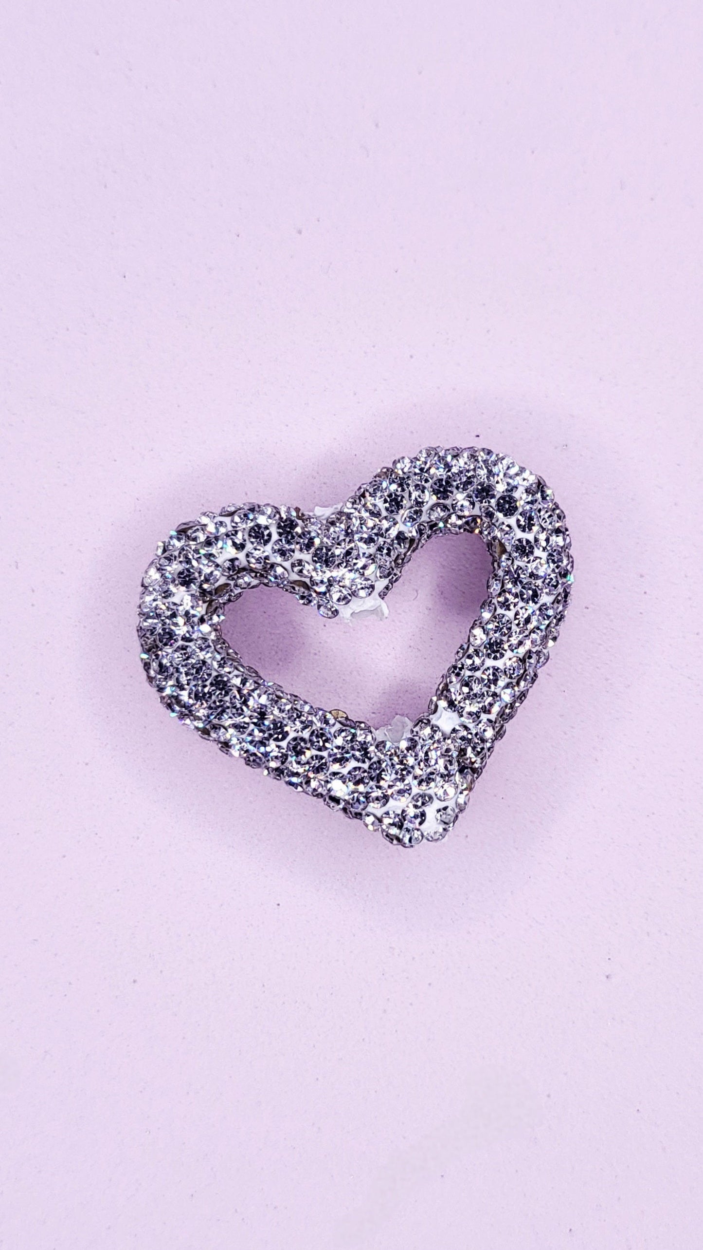 Crystal Open Heart Stacking Charm