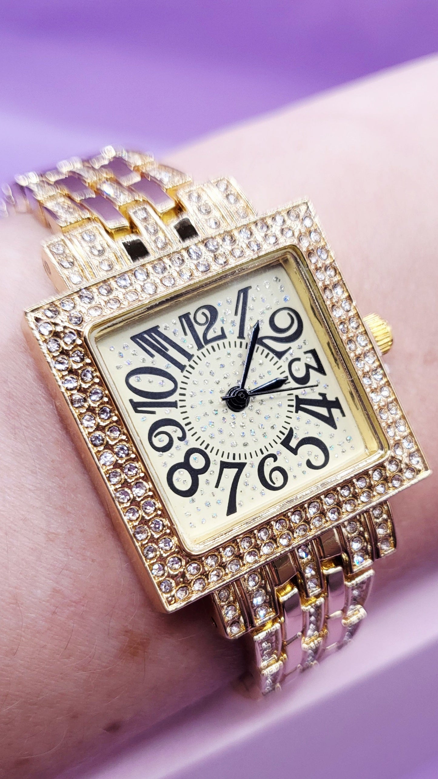 Crystal Luxe Square Link Watch