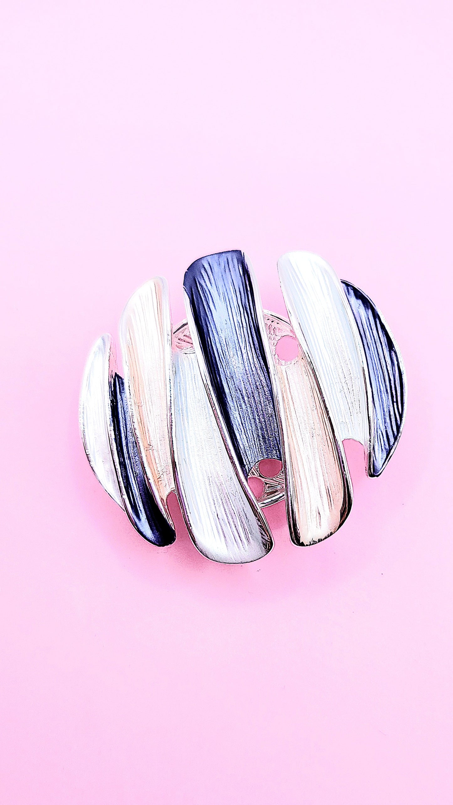 Abstract Magnetic Curved Brooch