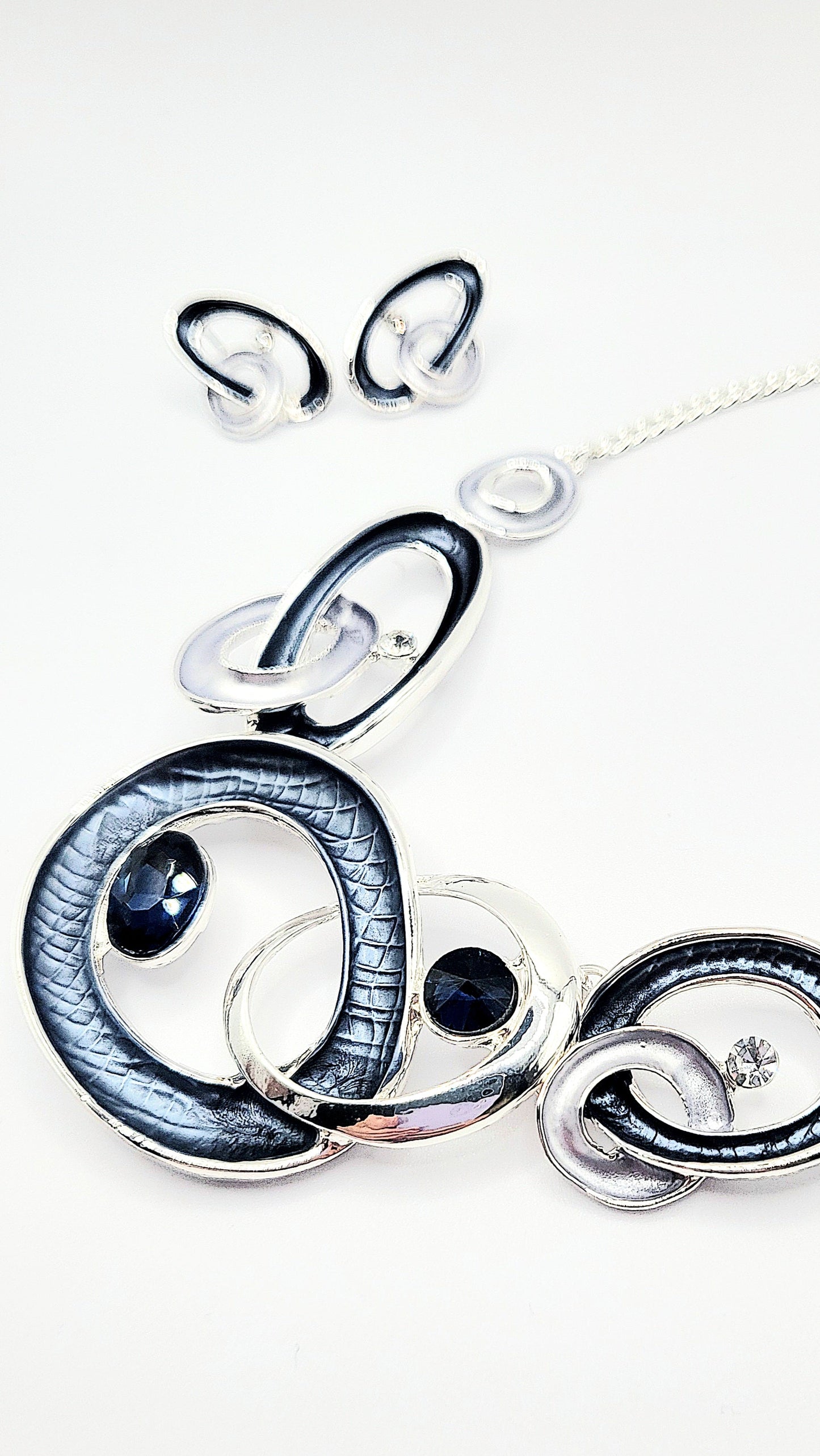 Abstract Crystal Necklace & Earrings Set