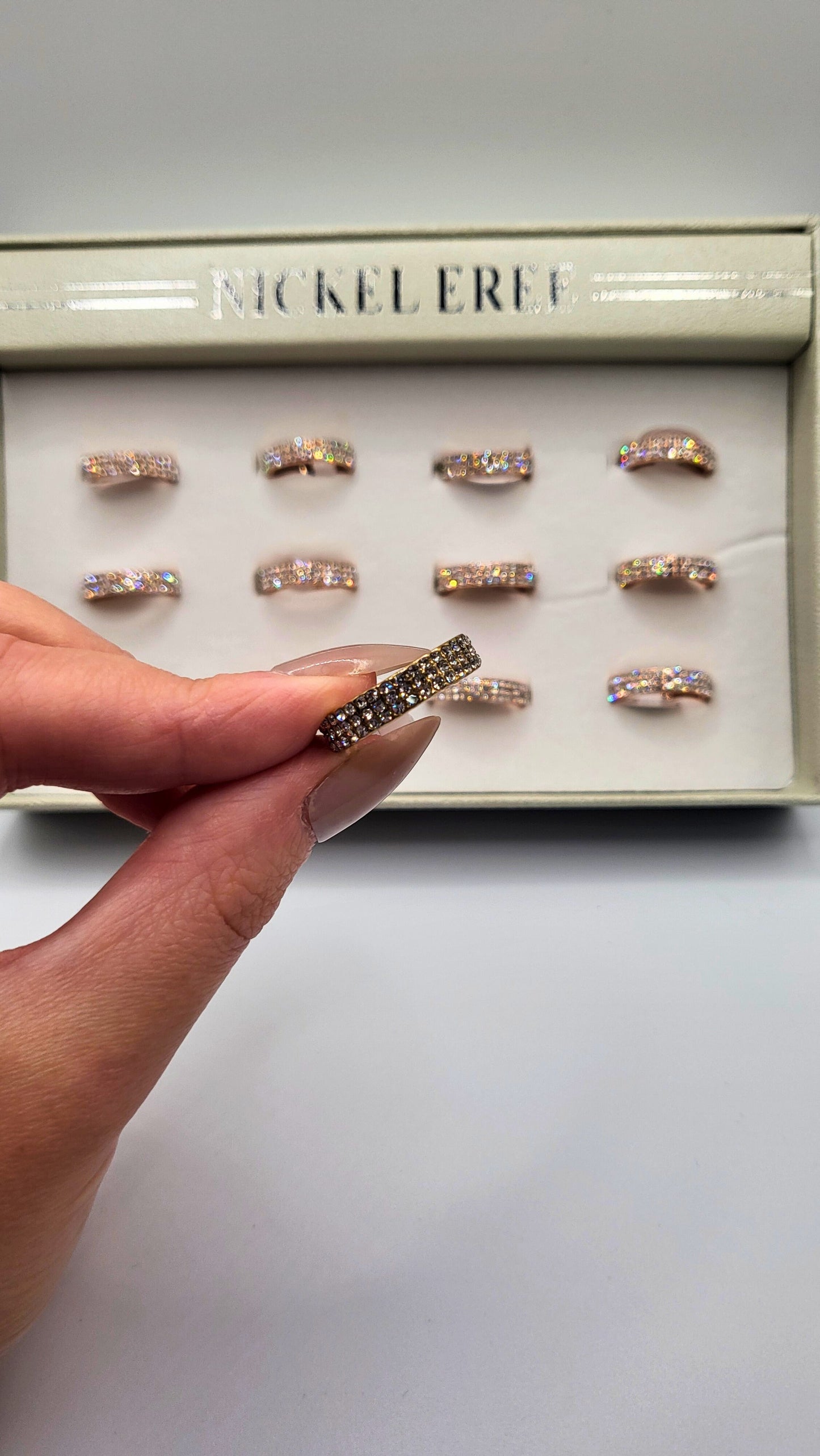 Eternity Band Crystal Ring Rose Gold Box set of 12