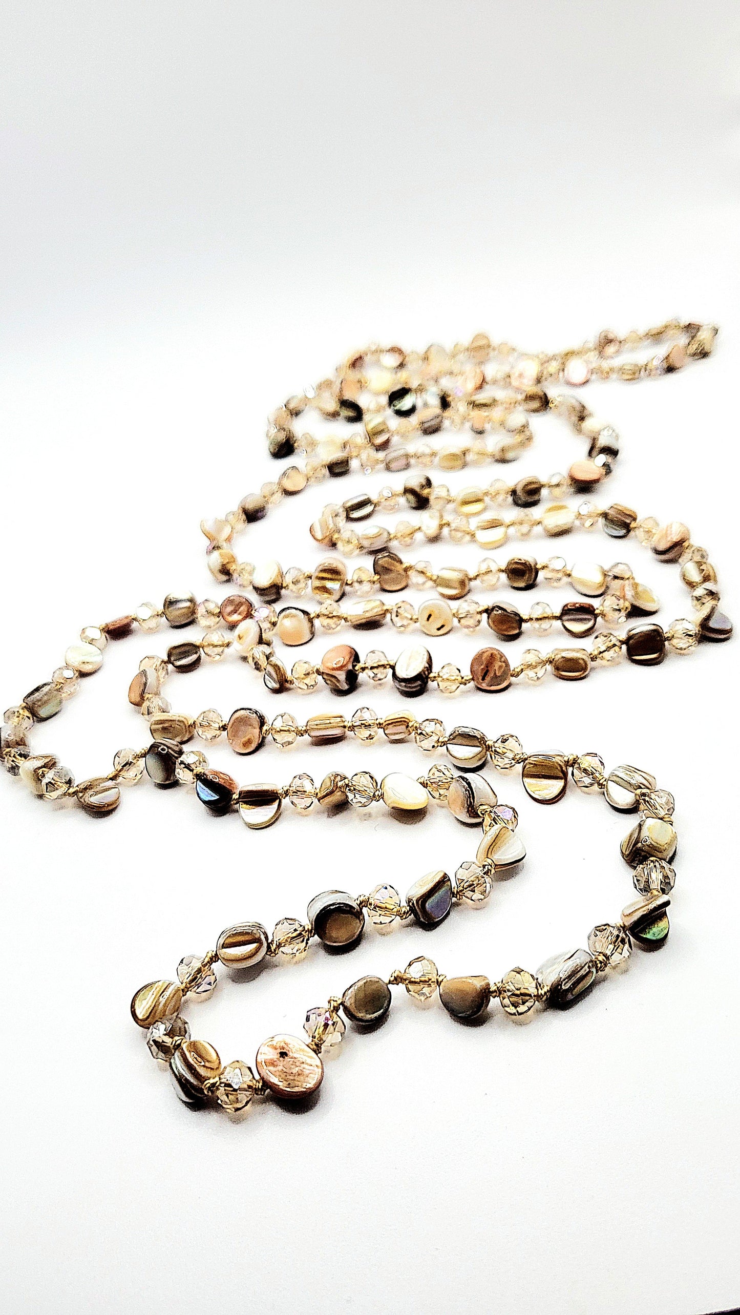 Gold Boho Long Beaded Necklace