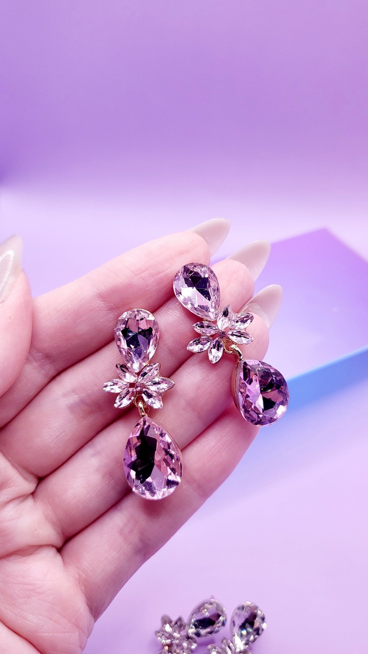 Mirror Crystal Drop and Dangle Earrings