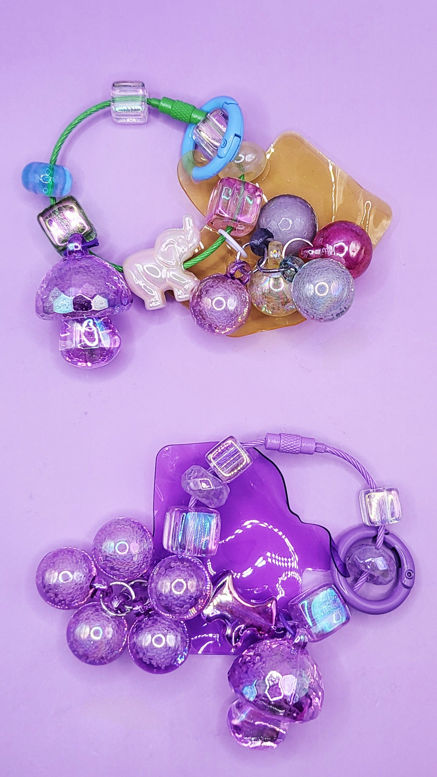 Elephant with Enchanted Toadstool Bubble Keyring, Phone Charm & Bag Accessory