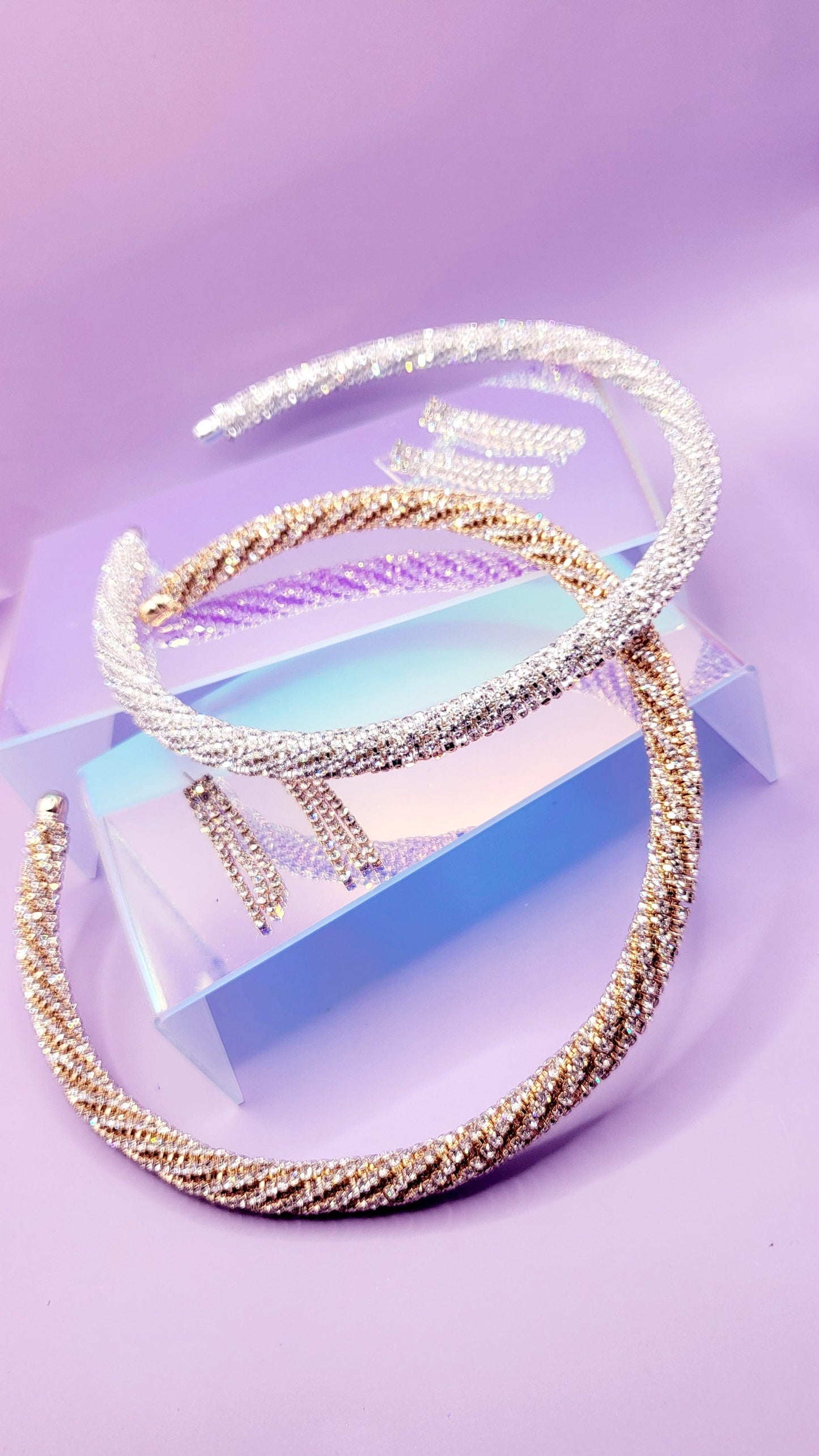 Glitz Rope Crystal Duo Choker & Earrings