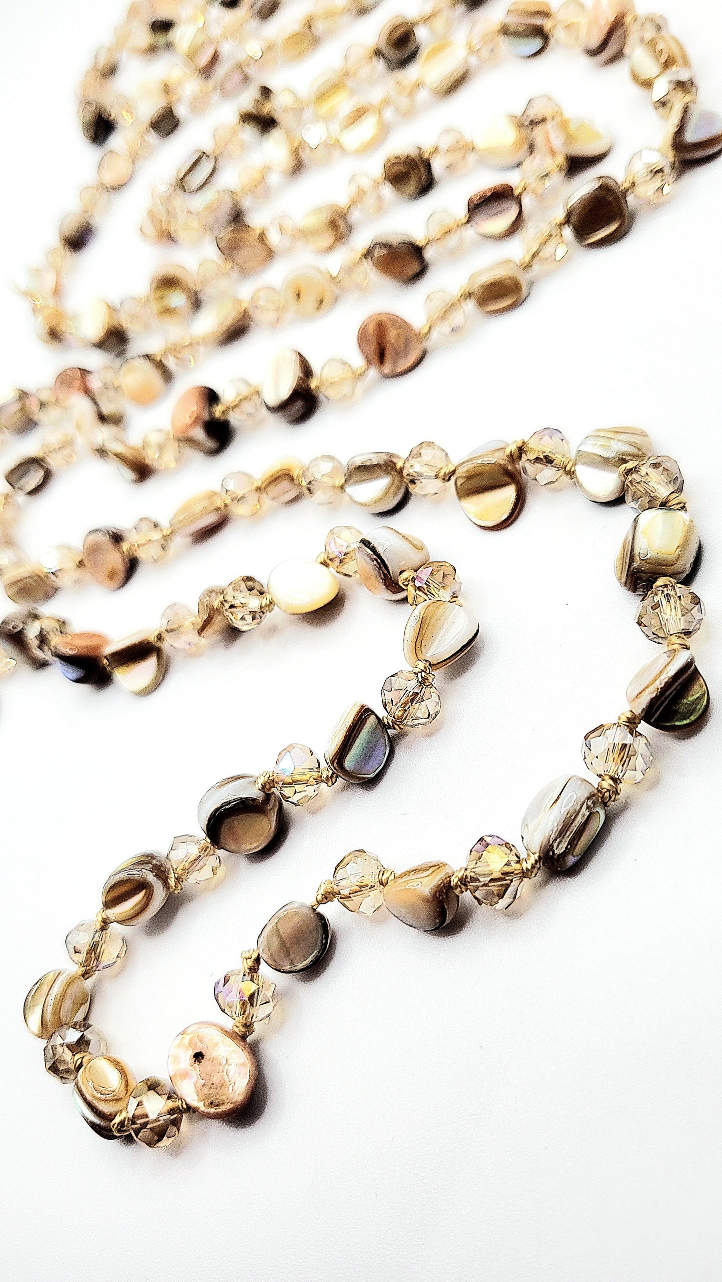 Gold Boho Long Beaded Necklace