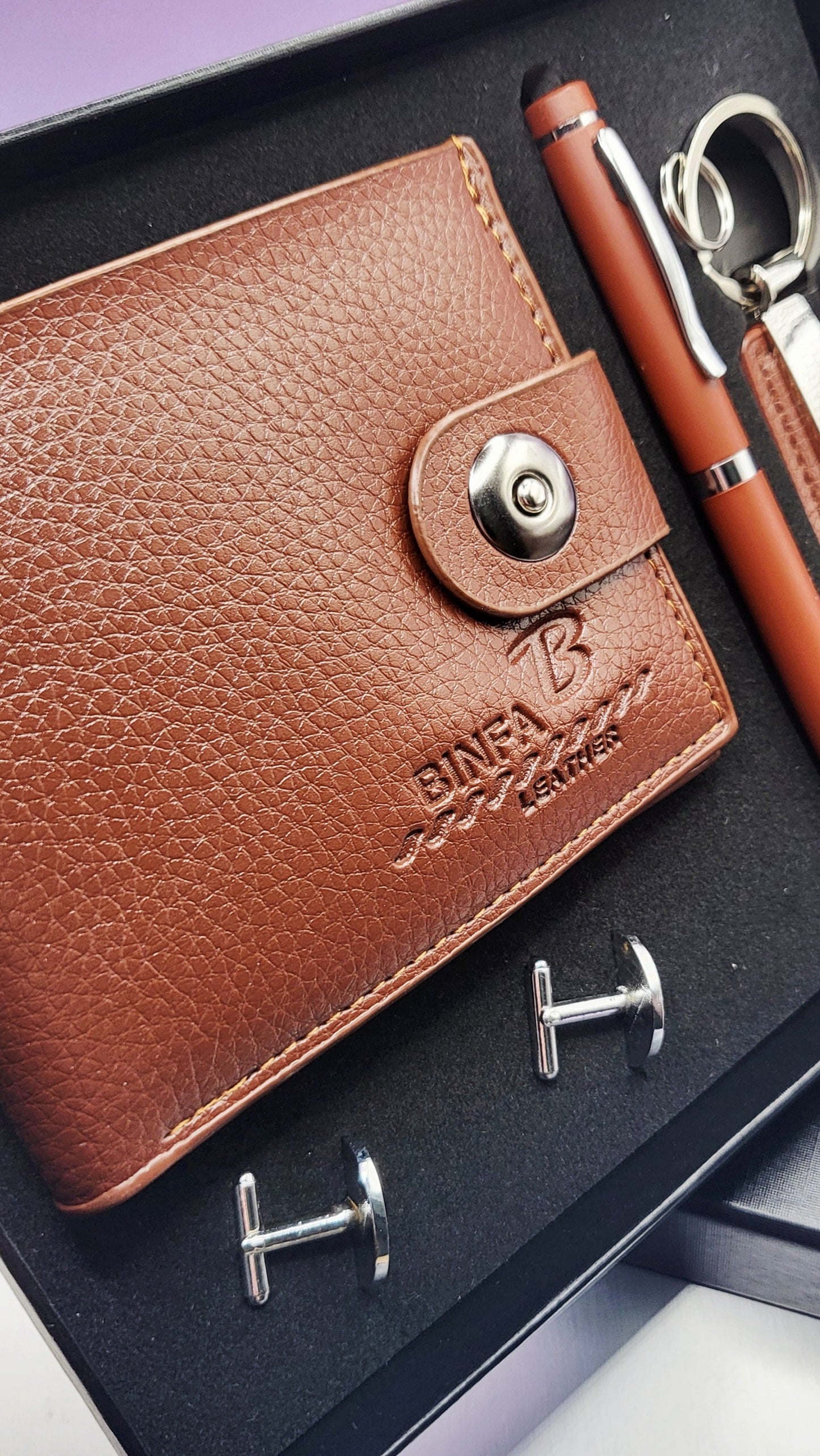 Men’s Premium Gift Set – Wallet, Pen, Keyring & Cufflinks