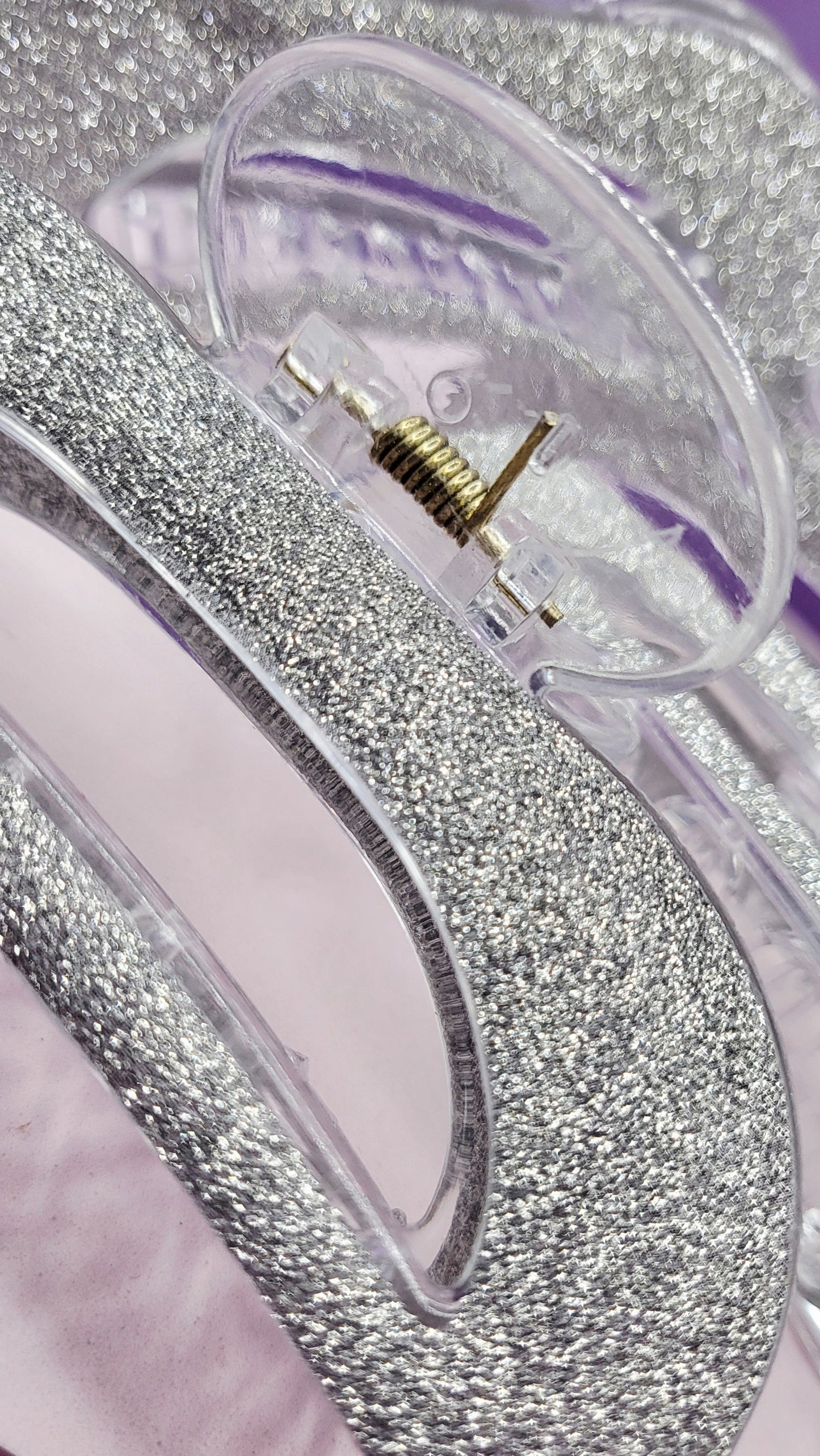 Glitter Silver Hair Clamps Pack of 12