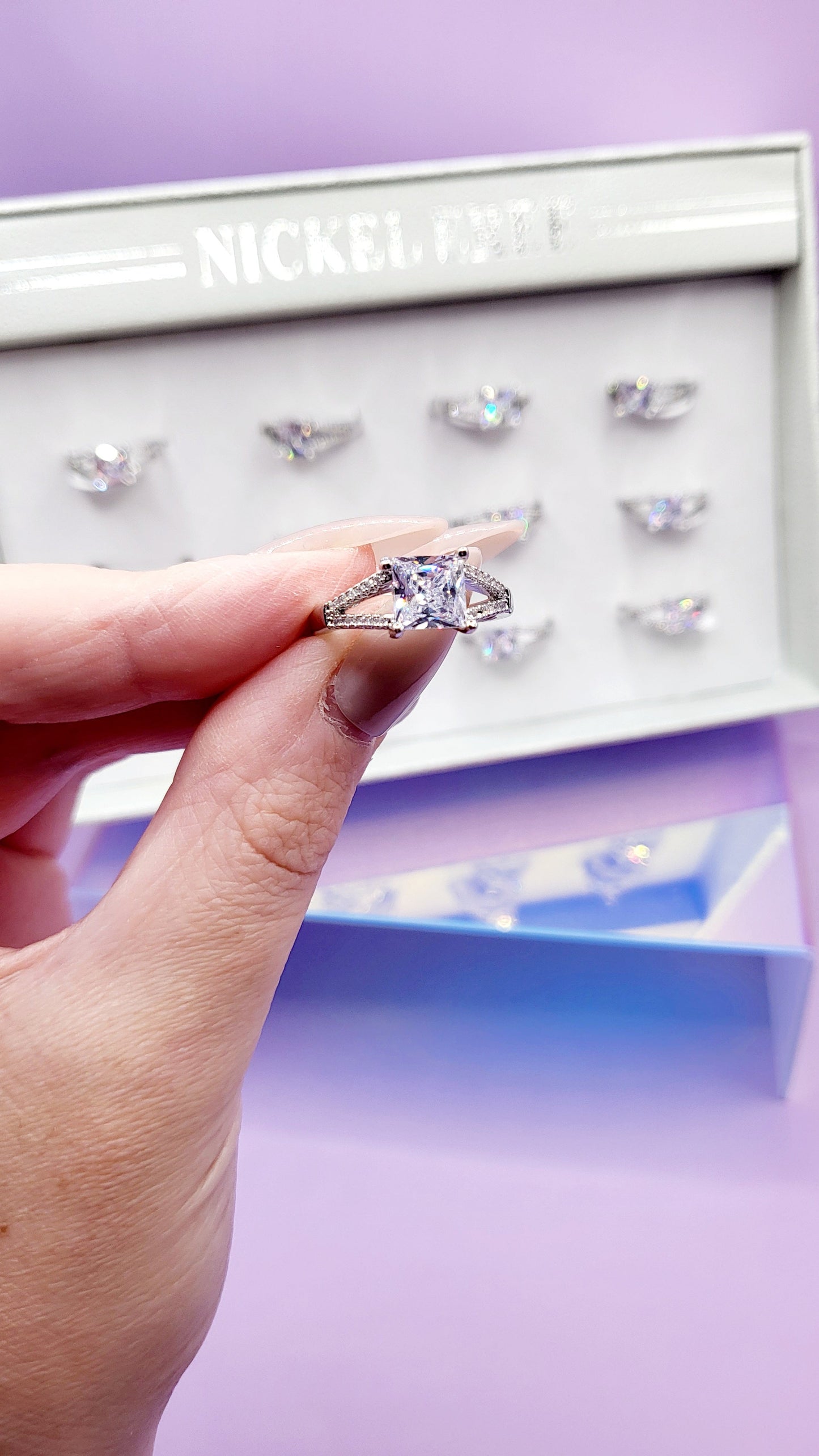 Glitz Crystal Ring Box set of 12