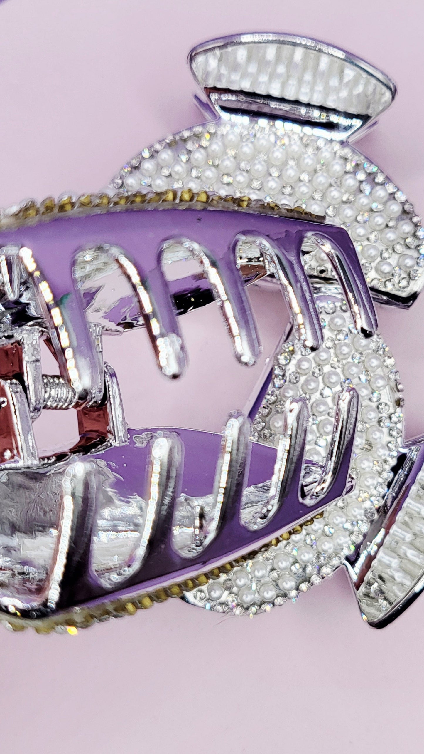 Crystal Pearl Hair Clamps Pack of 12