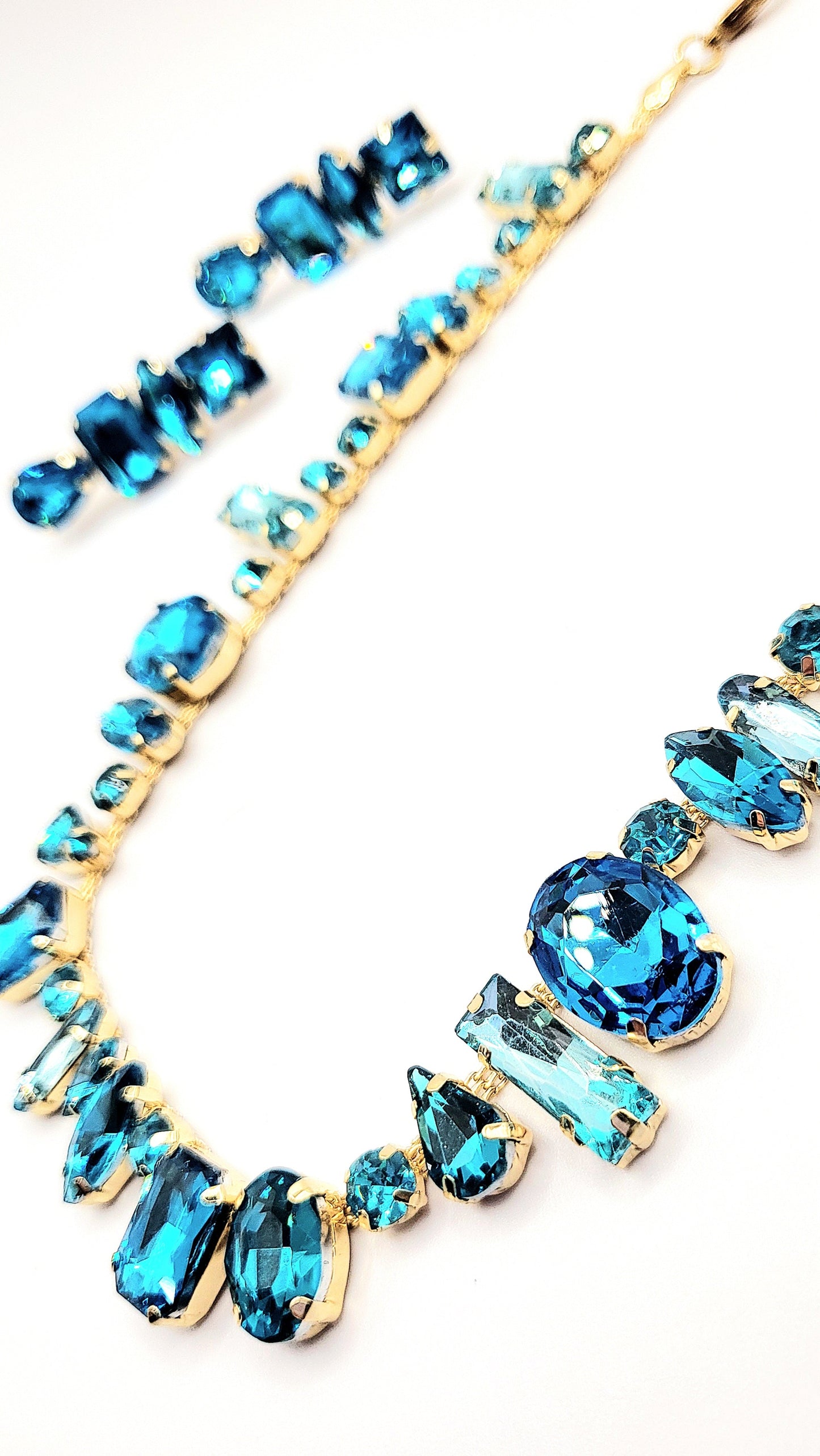 Blue Crush Crystal Necklace & Earring Set