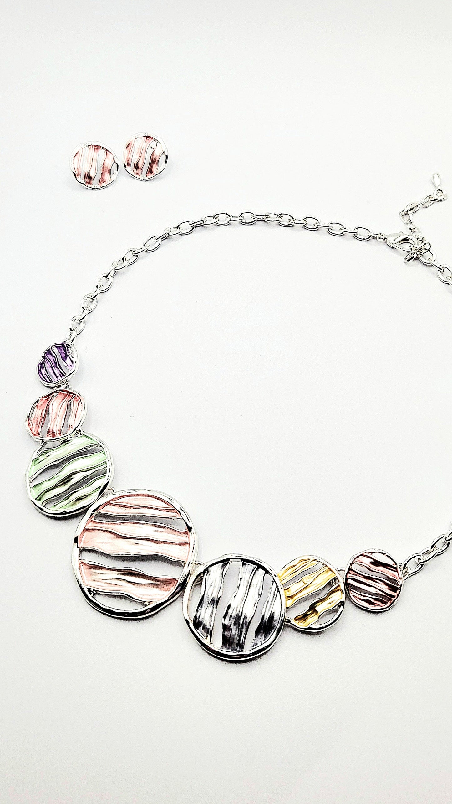 Abstract Circle Necklace & Earrings Set