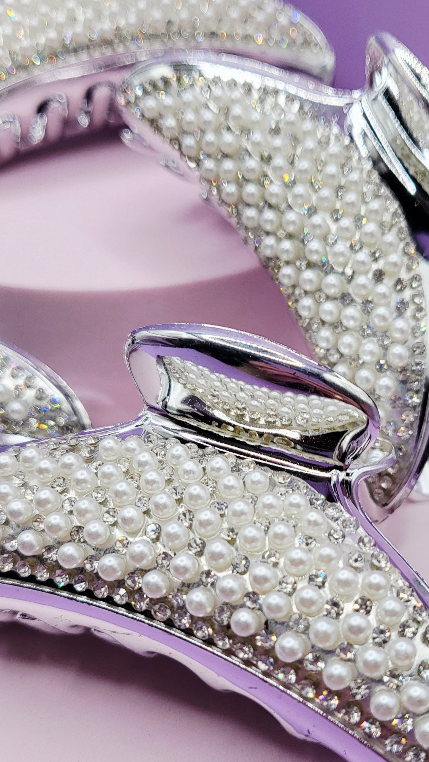 Crystal Pearl Hair Clamps Pack of 12