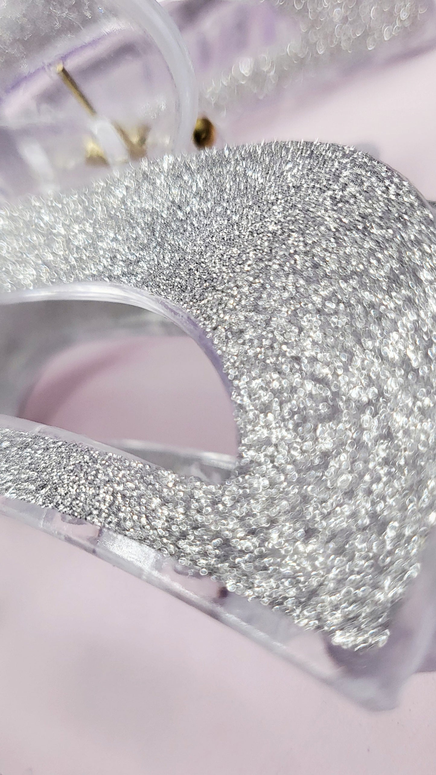 Glitter Silver Hair Clamps Pack of 12