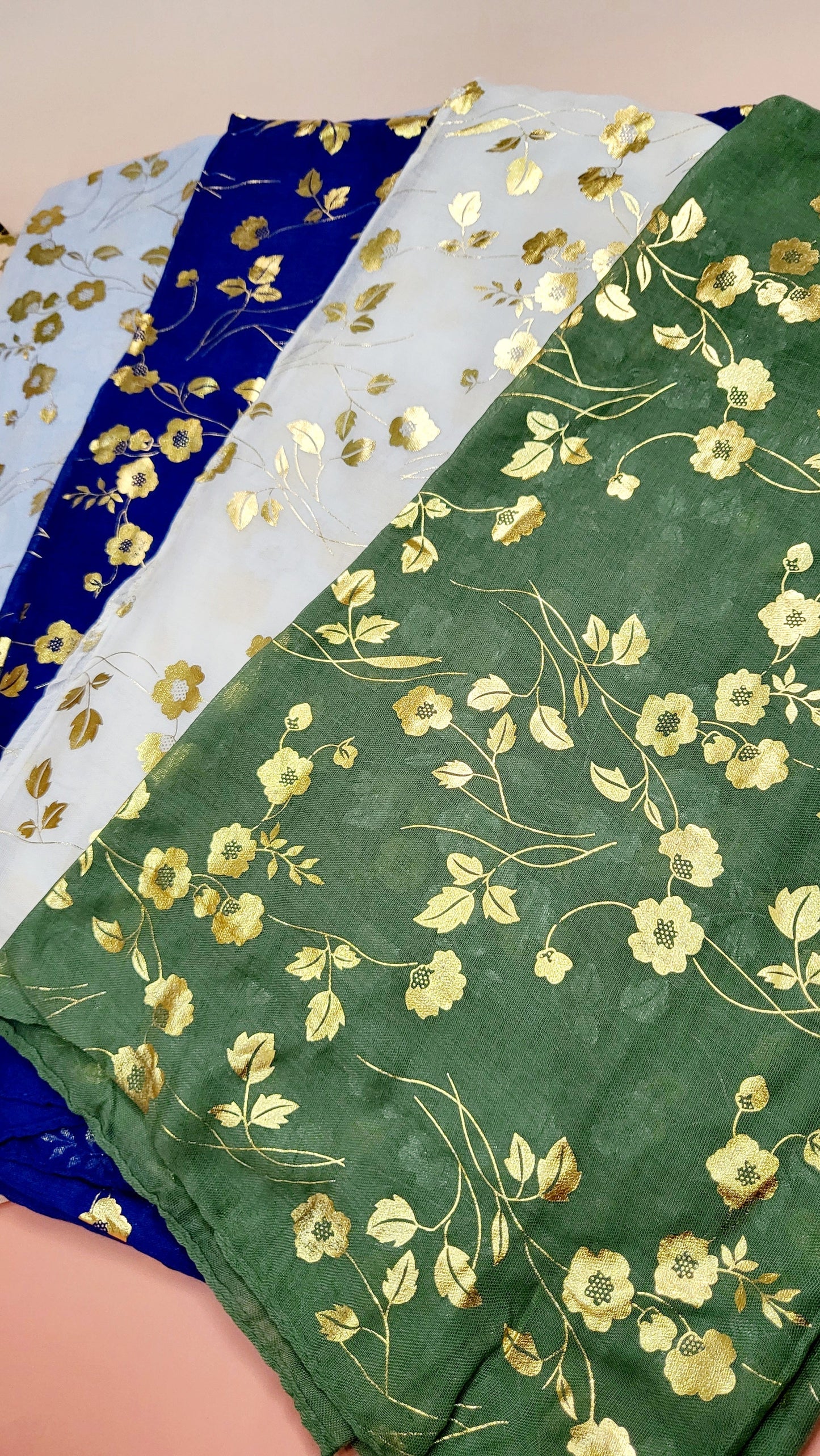 Dainty Flower Shimmer Scarf Pack of 12