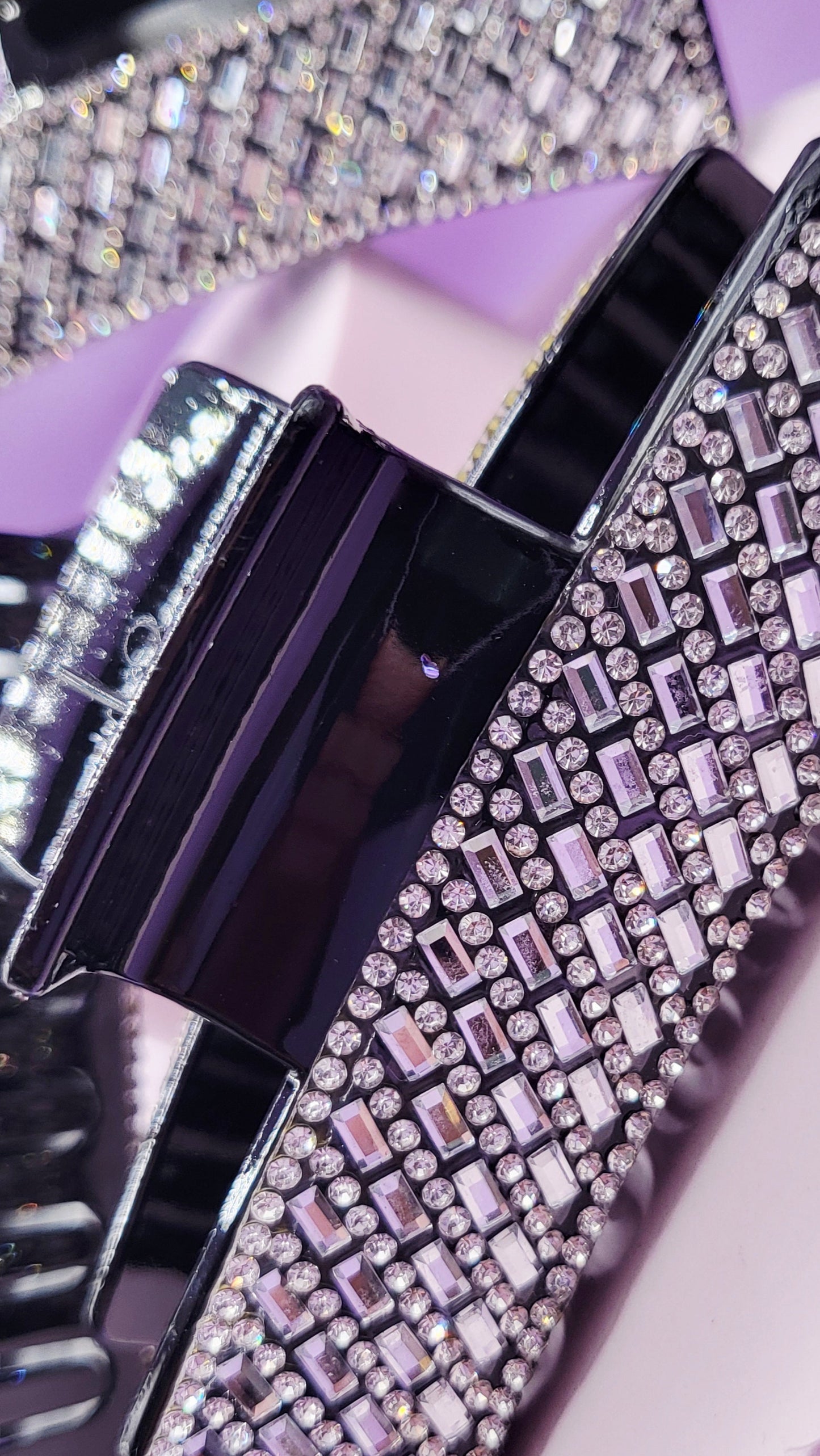 Mirrored Crystal Oblong Hair Clamps Pack of 12
