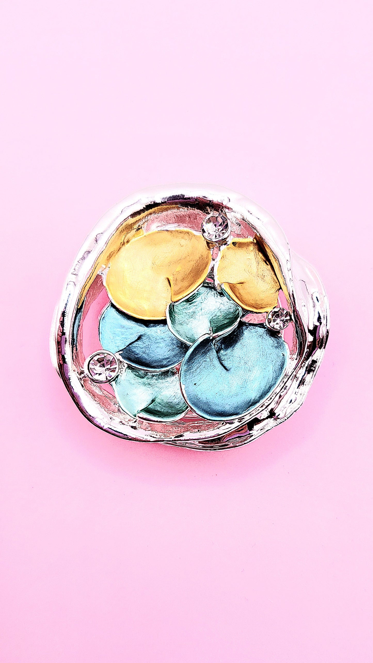 Abstract Magnetic Crystal Cluster Brooch